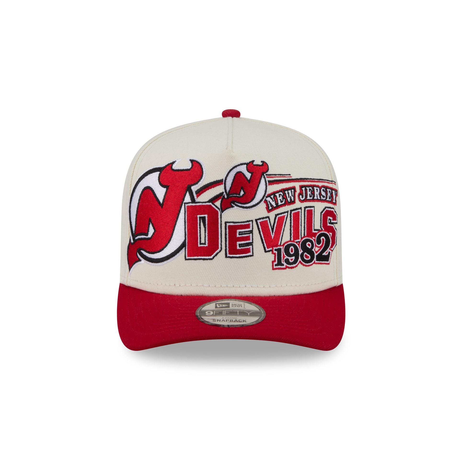 New Jersey Devils Chrome White Classic 9FIFTY A-Frame Snapback Hat