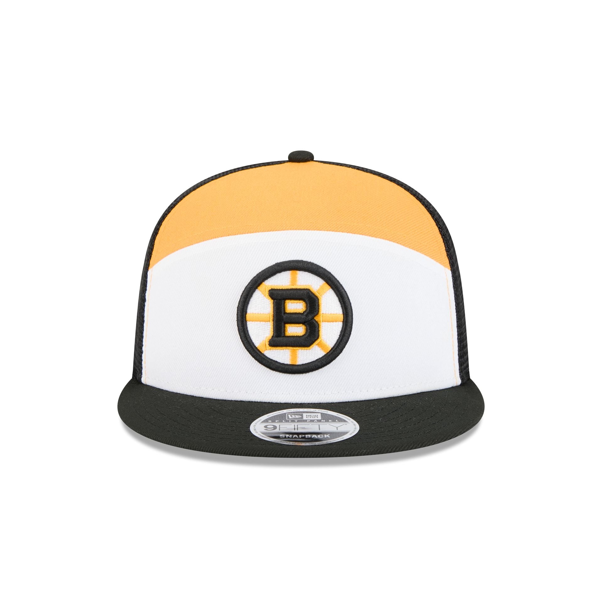 Boston Bruins Block Split Panel 9FIFTY Trucker Hat