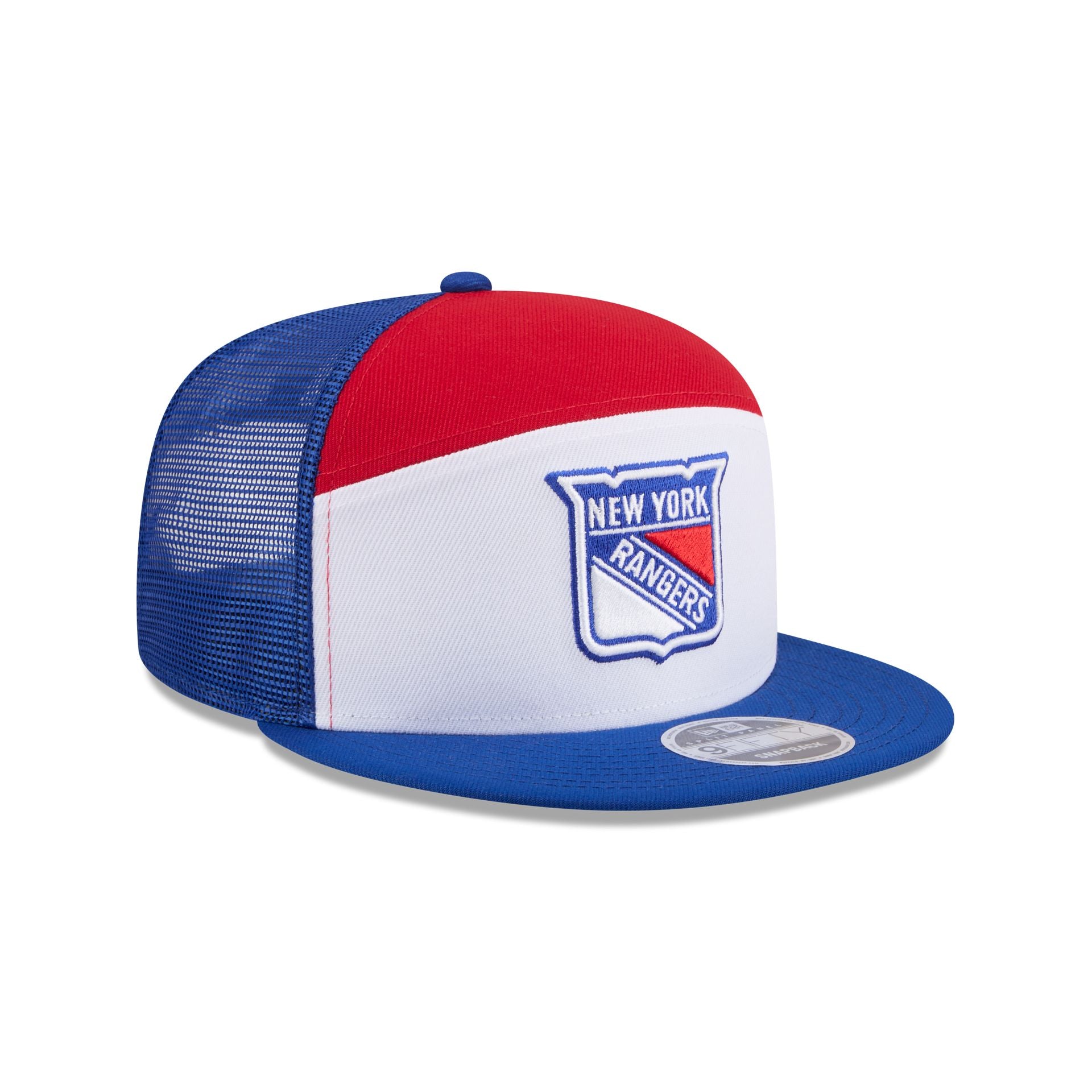 New York Rangers Block Split Panel 9FIFTY Trucker Hat