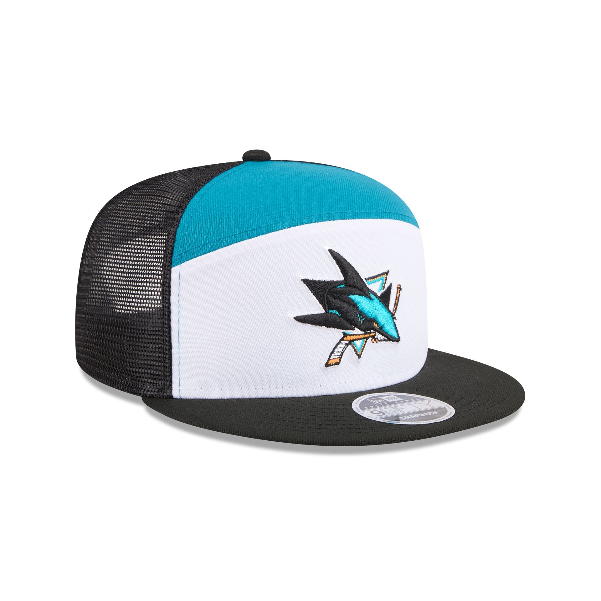 San Jose Sharks Block Split Panel 9FIFTY Trucker Hat