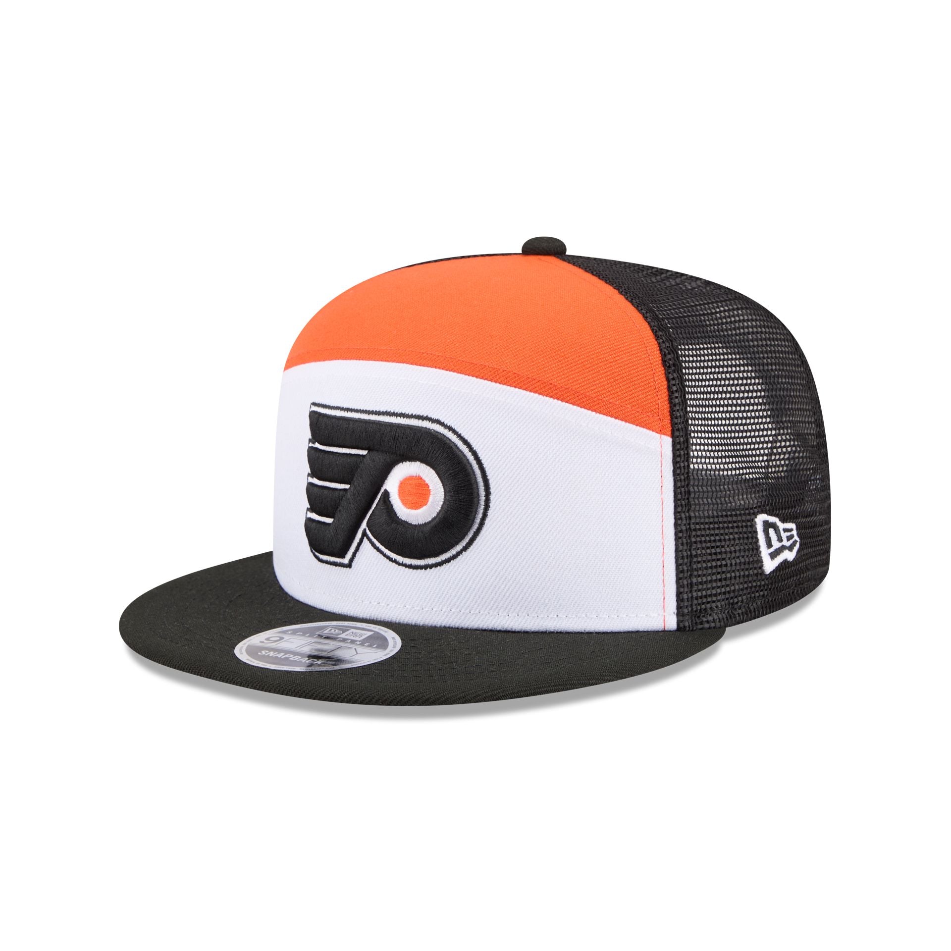 Philadelphia Flyers Block Split Panel 9FIFTY Trucker Hat