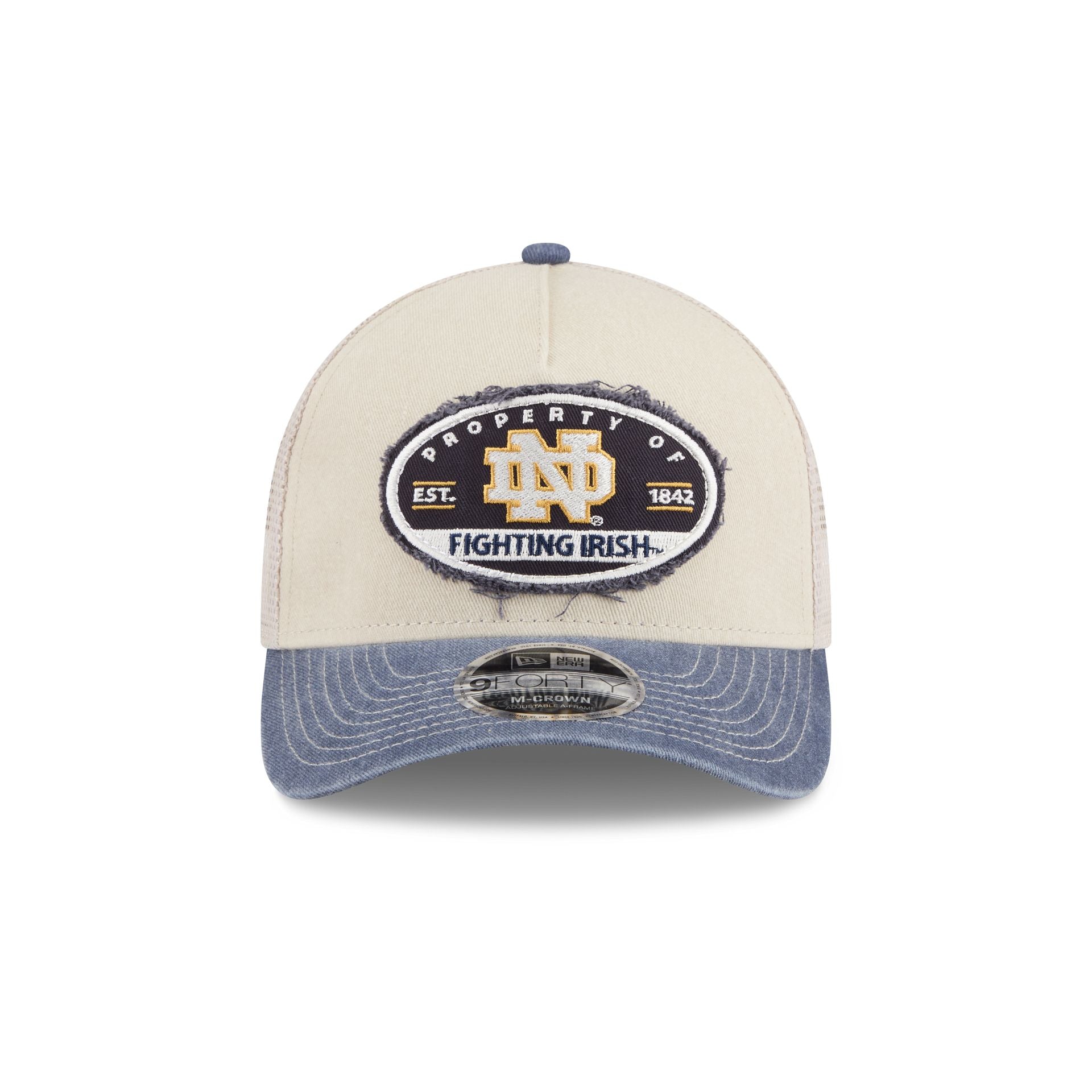 Notre Dame Fighting Irish Frayed 9FORTY M-Crown A-Frame Trucker Hat