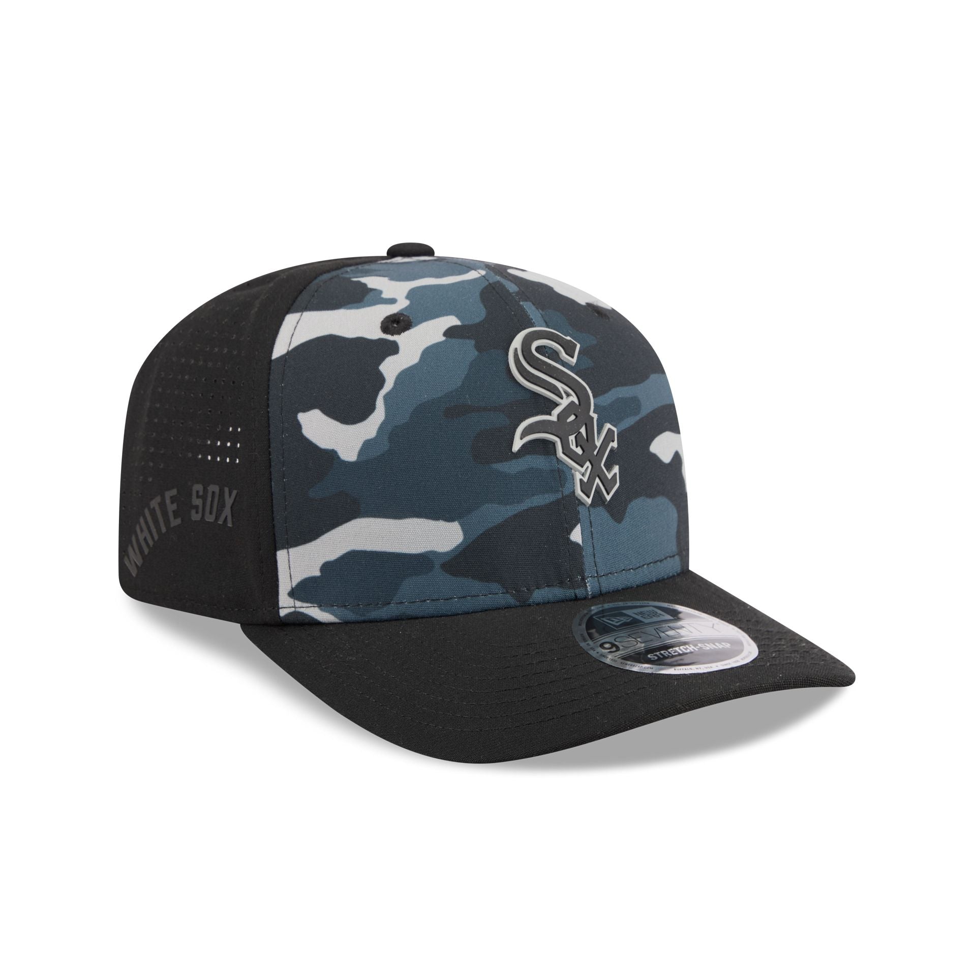 Chicago White Sox Black Camo Performance 9SEVENTY Stretch-Snap Hat