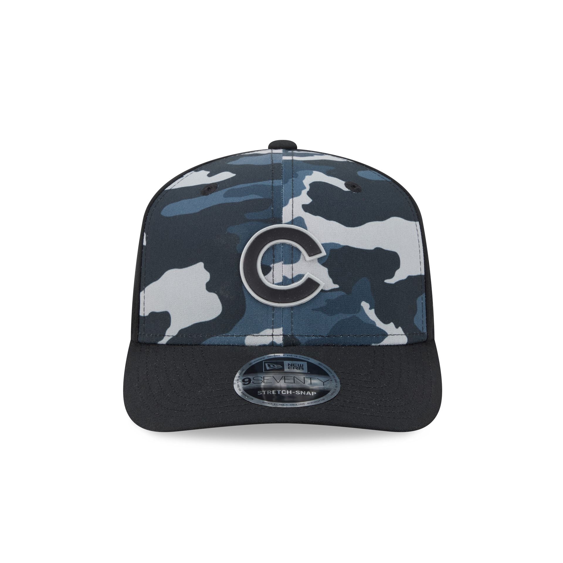 Chicago Cubs Black Camo Performance 9SEVENTY Stretch-Snap Hat