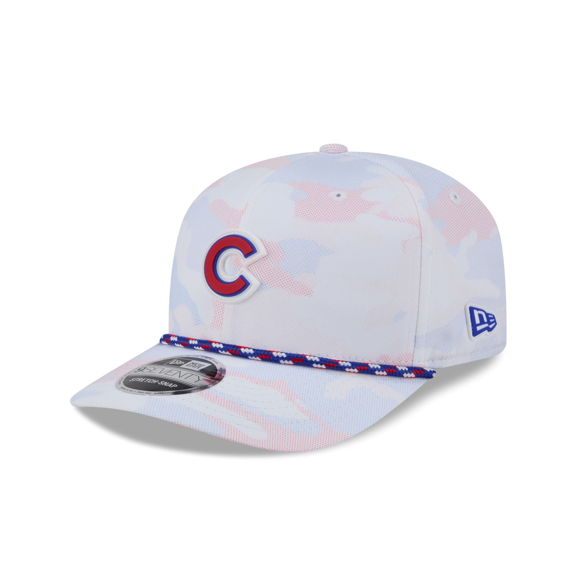 Chicago Cubs White Camo Performance Rope 9SEVENTY Stretch-Snap Hat