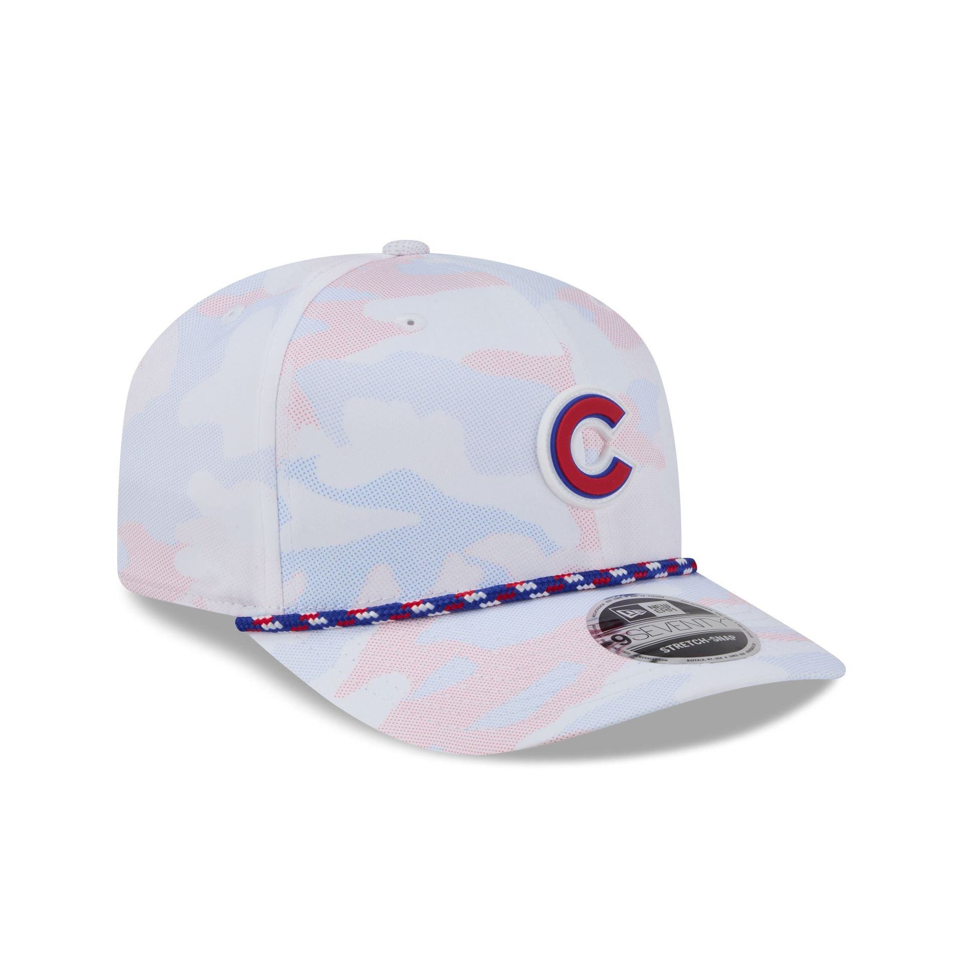 Chicago Cubs White Camo Performance Rope 9SEVENTY Stretch-Snap Hat