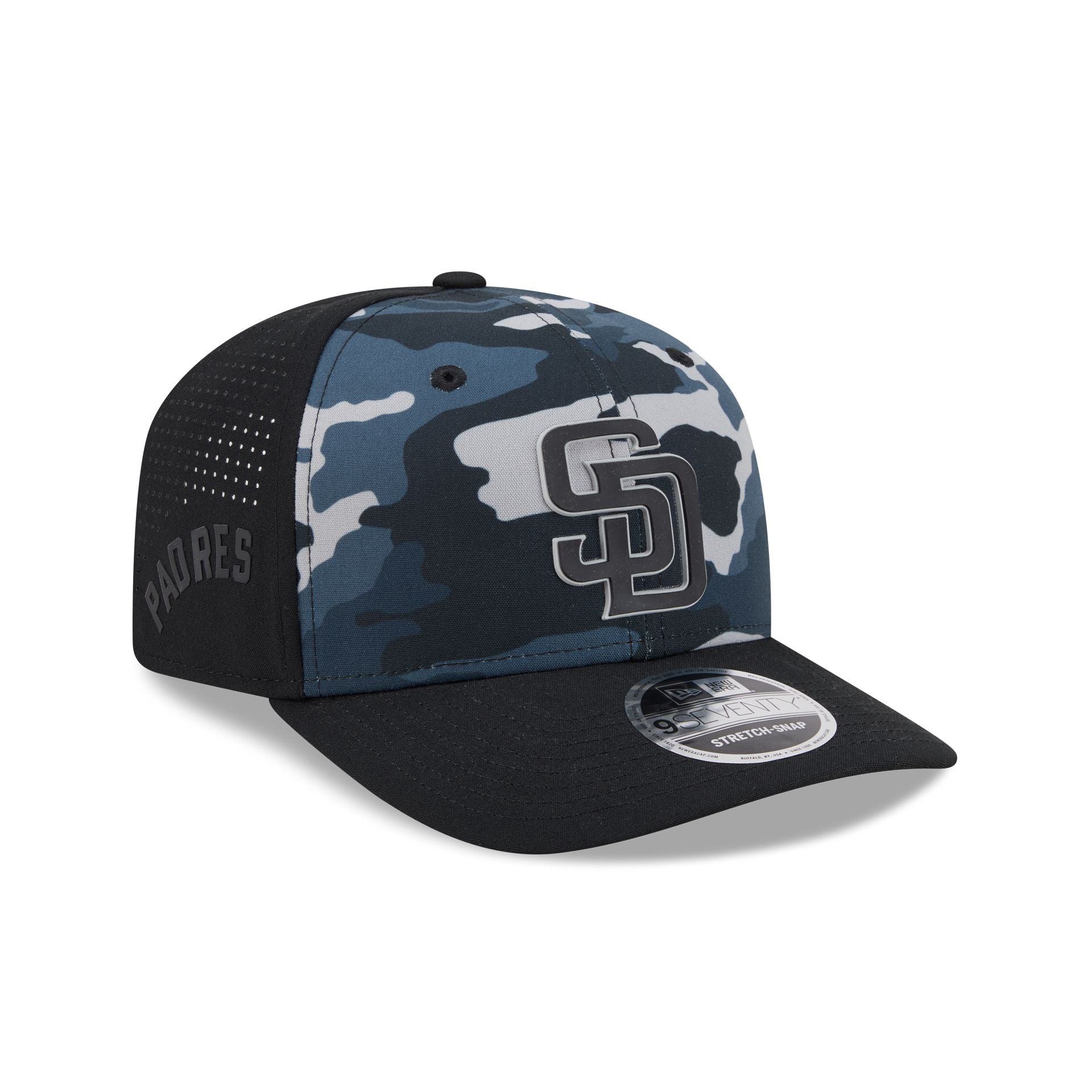 San Diego Padres Black Camo Performance 9SEVENTY Stretch-Snap Hat