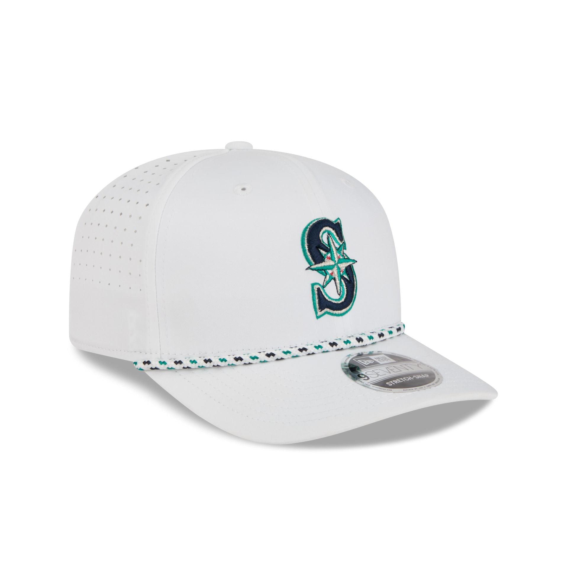 Seattle Mariners Optic White Performance Rope 9SEVENTY Stretch-Snap Hat