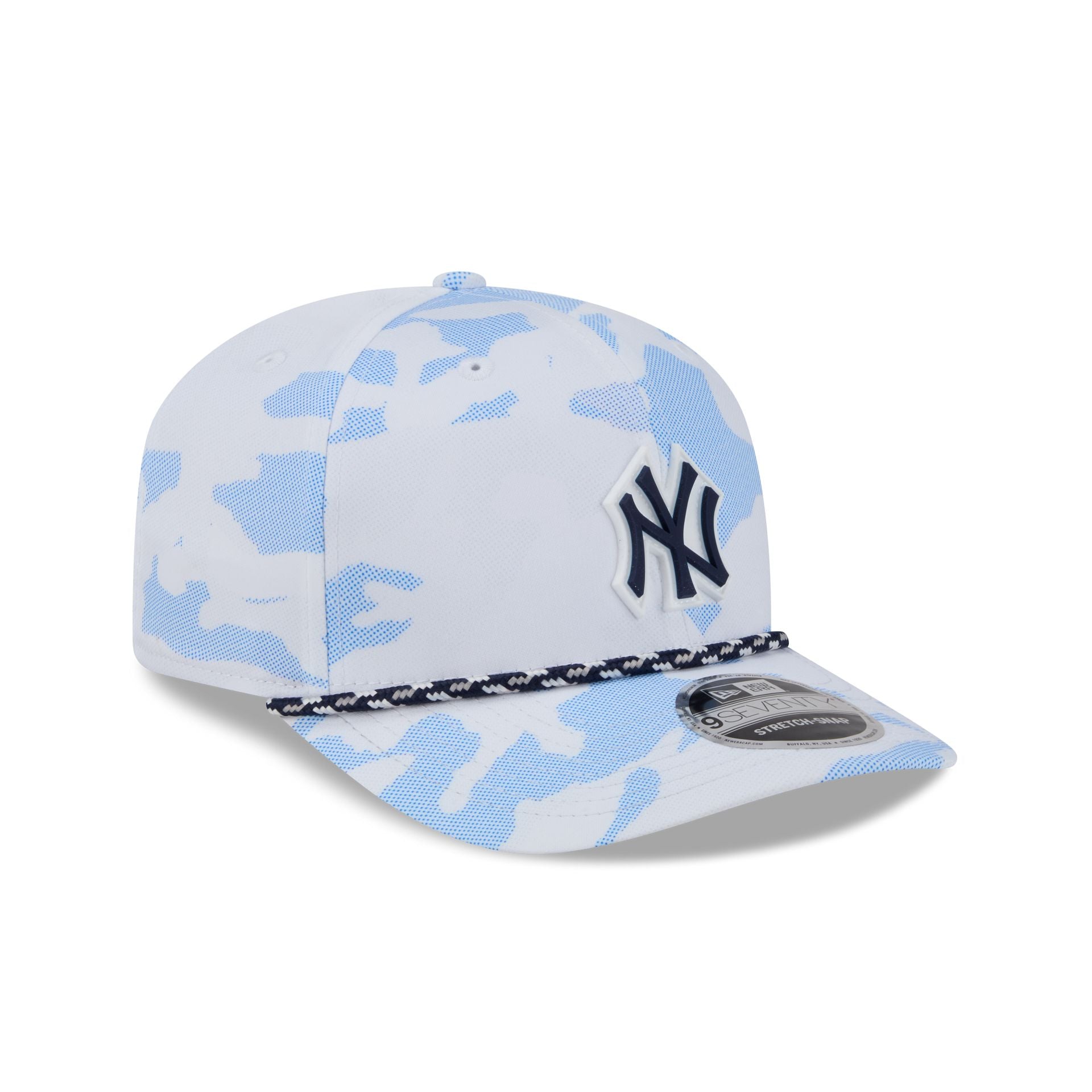 New York Yankees White Camo Performance Rope 9SEVENTY Stretch-Snap Hat