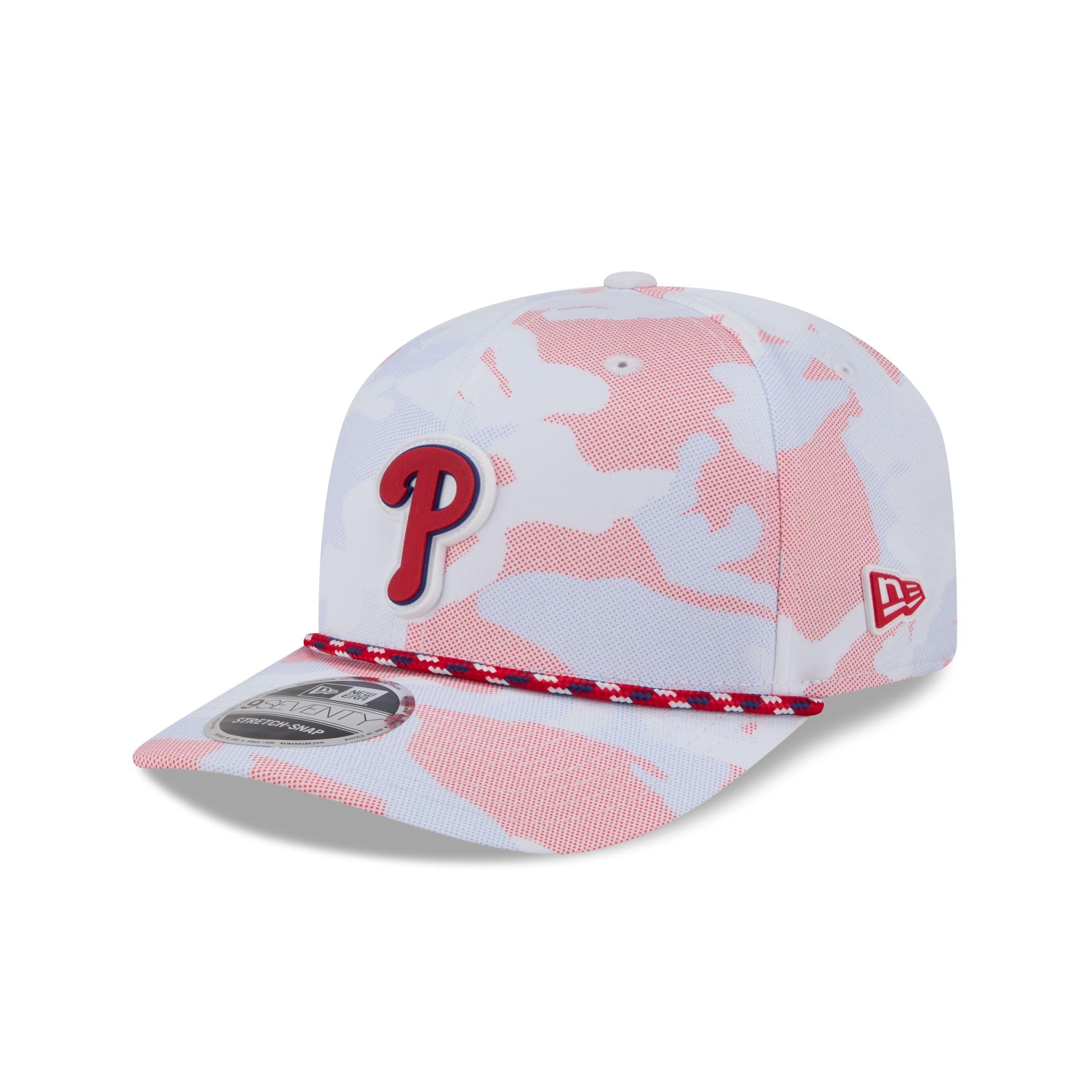 Philadelphia Phillies White Camo Performance Rope 9SEVENTY Stretch-Snap Hat