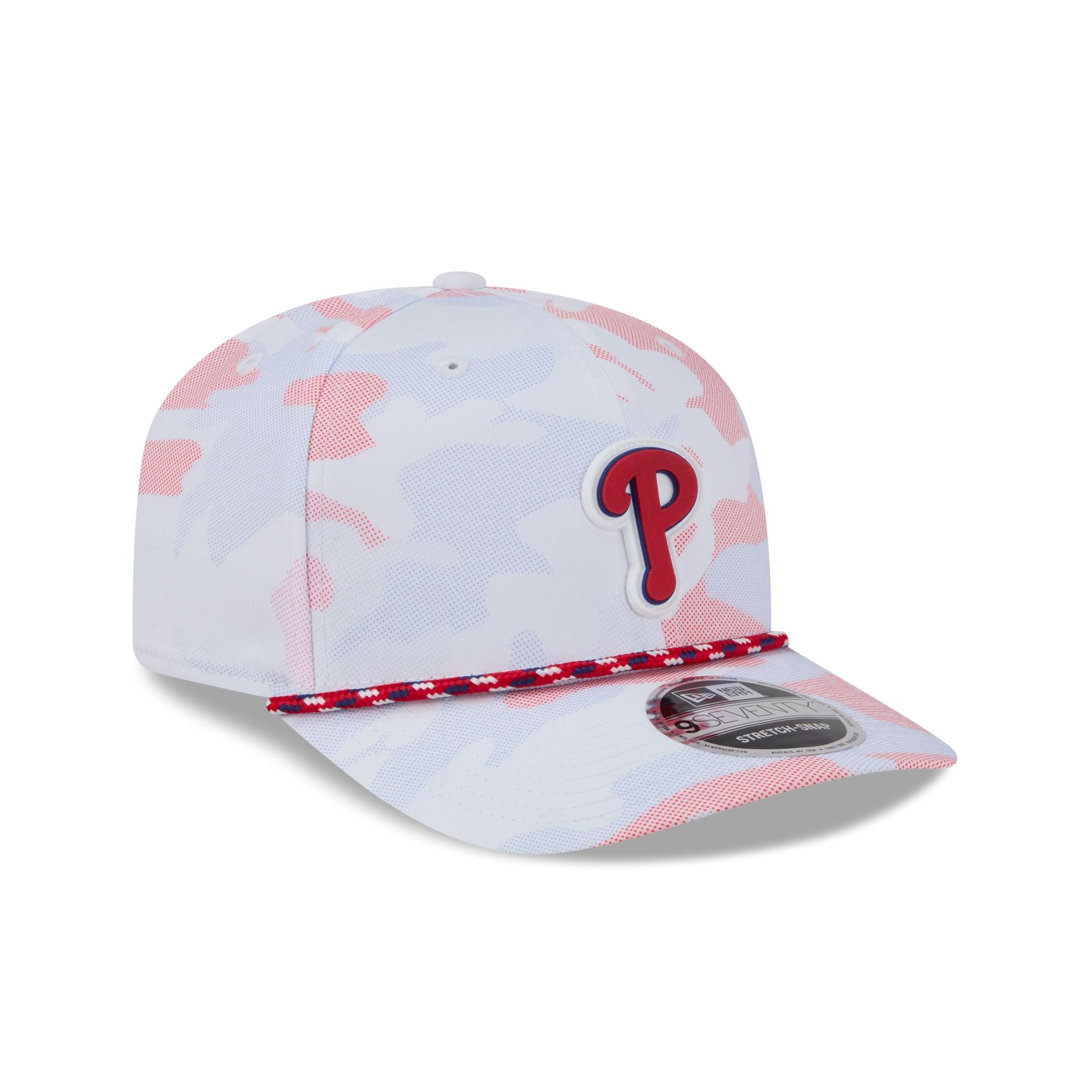 Philadelphia Phillies White Camo Performance Rope 9SEVENTY Stretch-Snap Hat