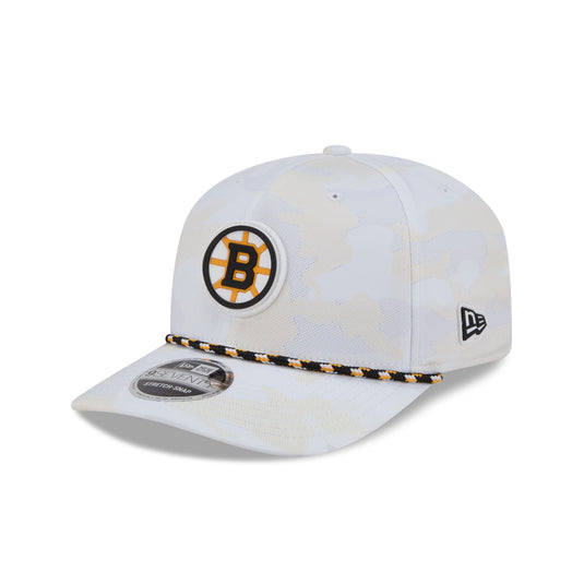 Boston Bruins White Camo Performance Rope 9SEVENTY Stretch-Snap Hat - New Era Cap
