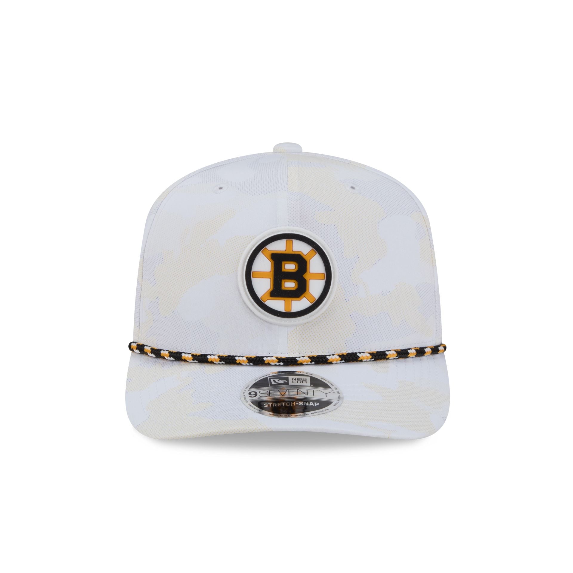 Boston Bruins White Camo Performance Rope 9SEVENTY Stretch-Snap Hat