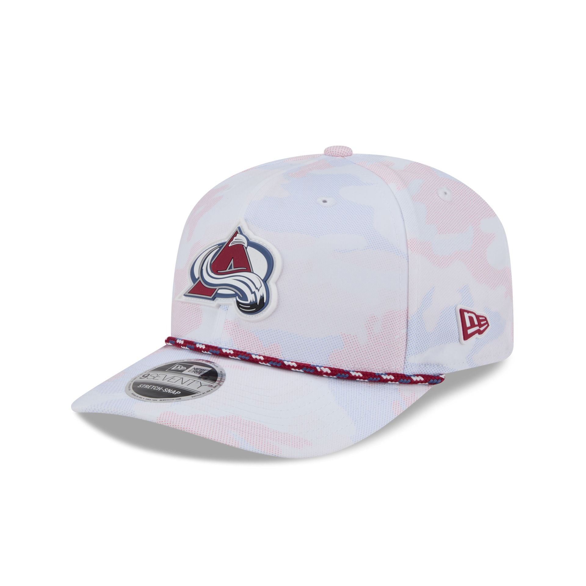 Colorado Avalanche White Camo Performance Rope 9SEVENTY Stretch-Snap Hat
