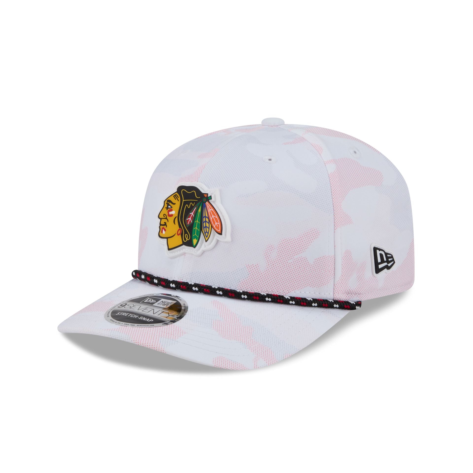 Chicago Blackhawks White Camo Performance Rope 9SEVENTY Stretch-Snap Hat