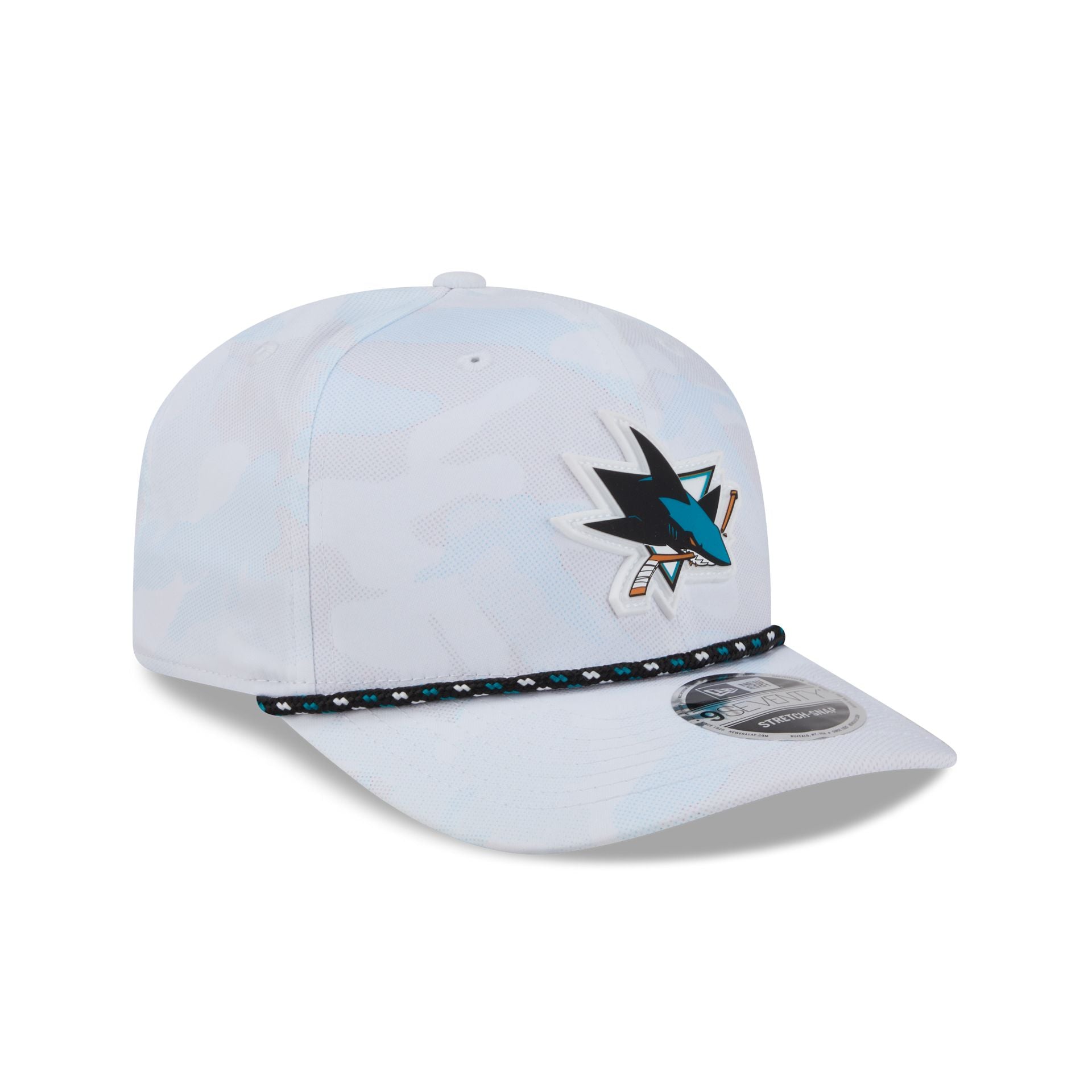 San Jose Sharks White Camo Performance Rope 9SEVENTY Stretch-Snap Hat