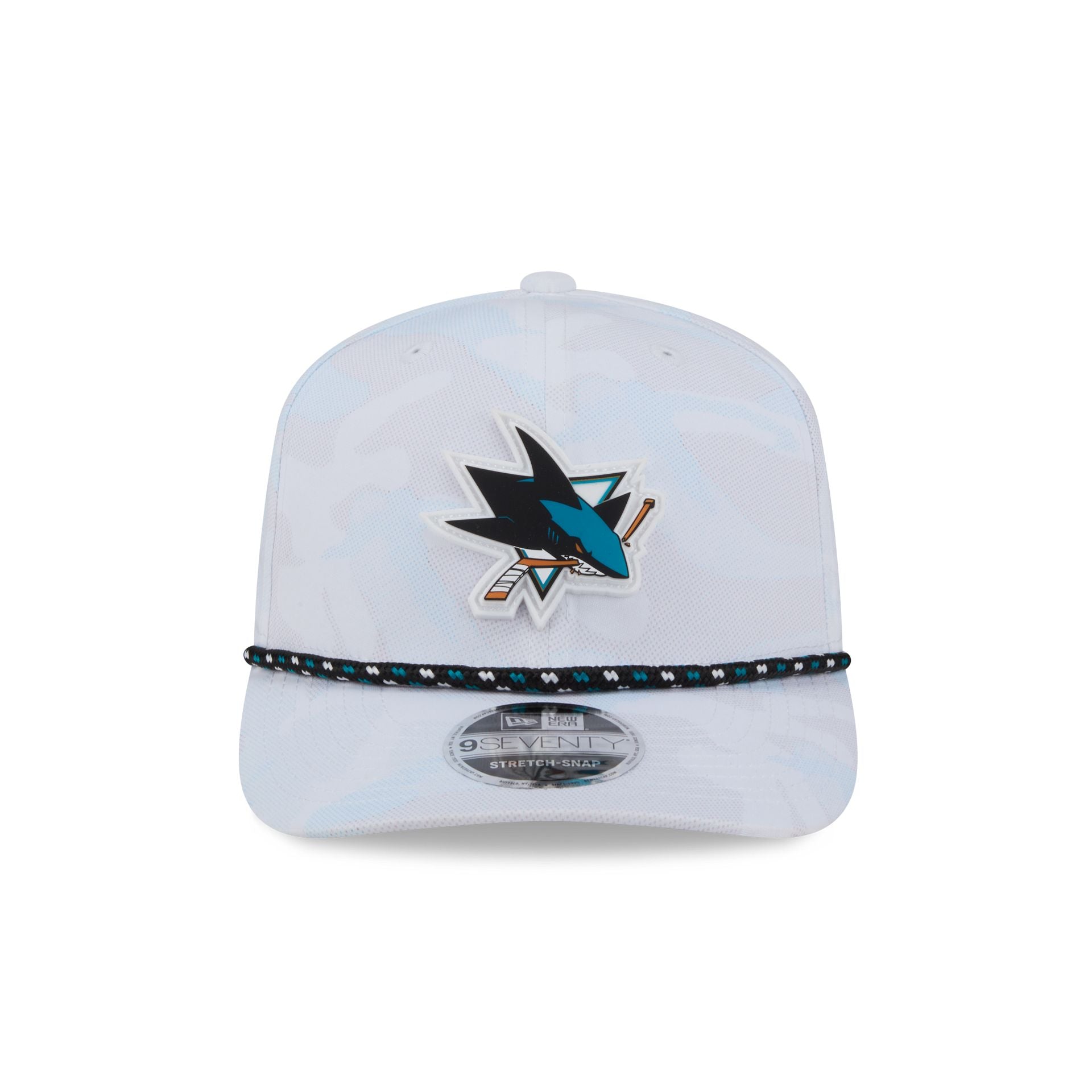 San Jose Sharks White Camo Performance Rope 9SEVENTY Stretch-Snap Hat