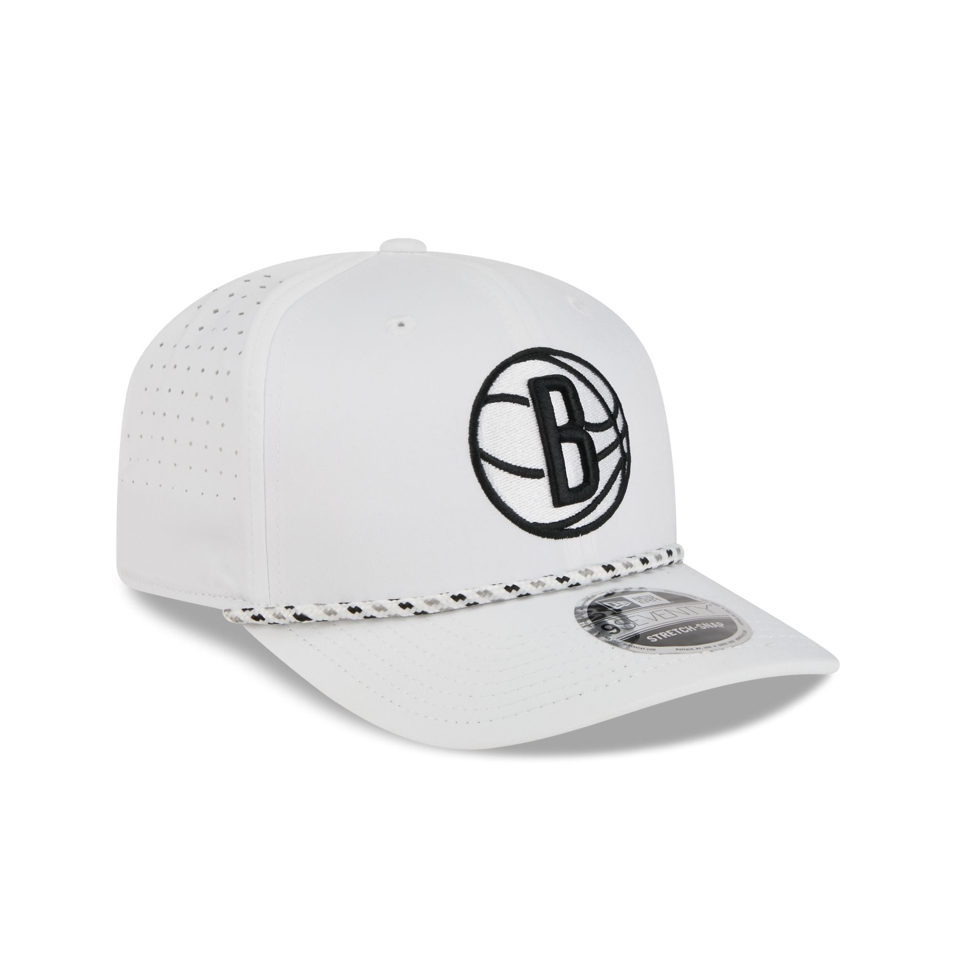 Brooklyn Nets Optic White Performance Rope 9SEVENTY Stretch-Snap Hat