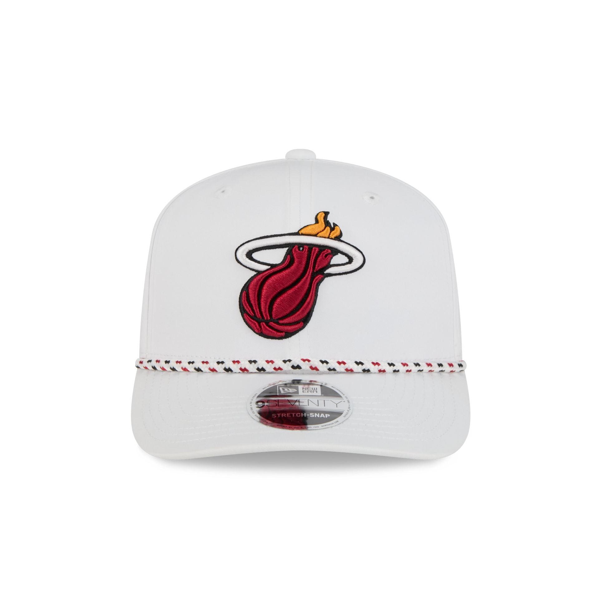 Miami Heat Optic White Performance Rope 9SEVENTY Stretch-Snap Hat