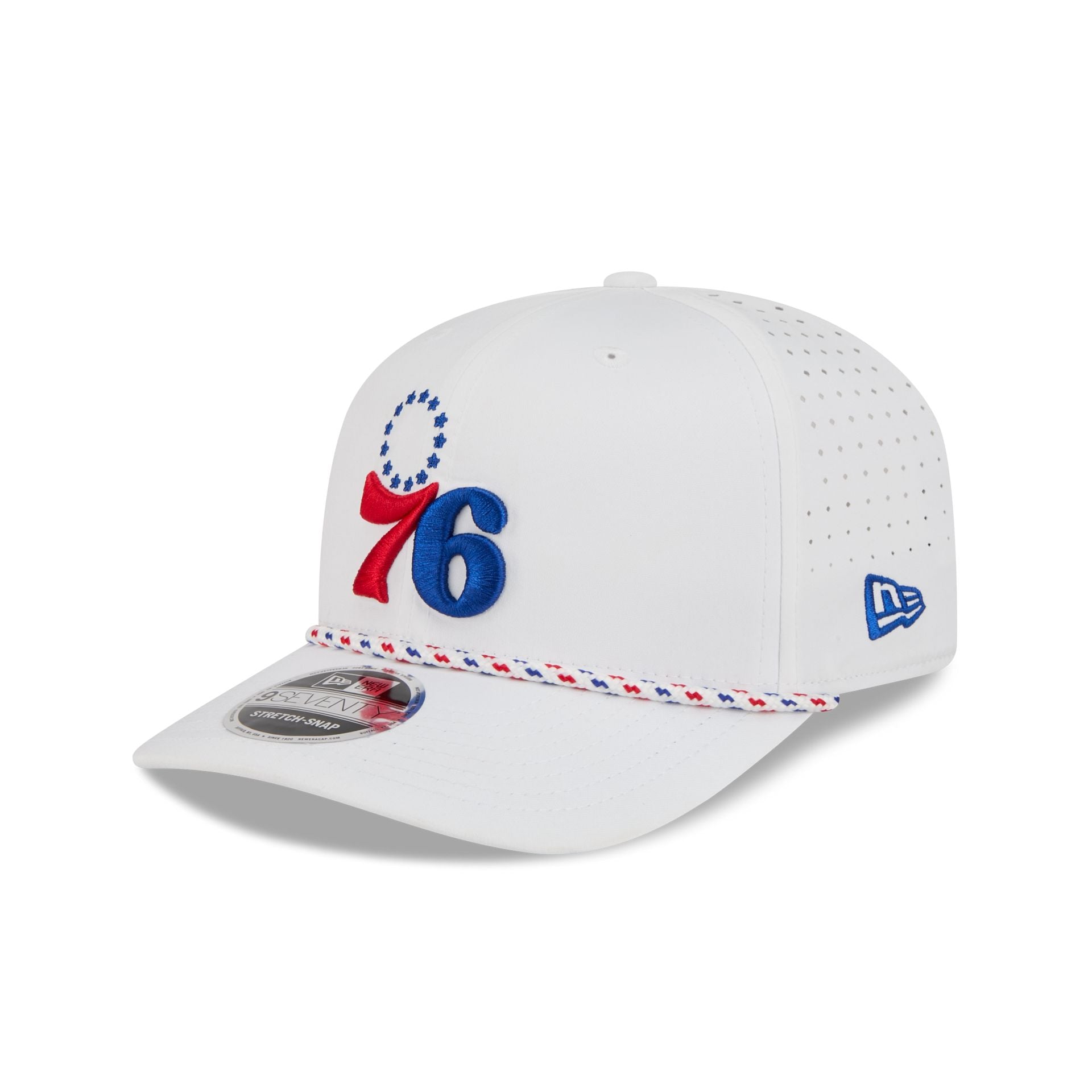 Philadelphia 76ers Optic White Performance Rope 9SEVENTY Stretch-Snap Hat