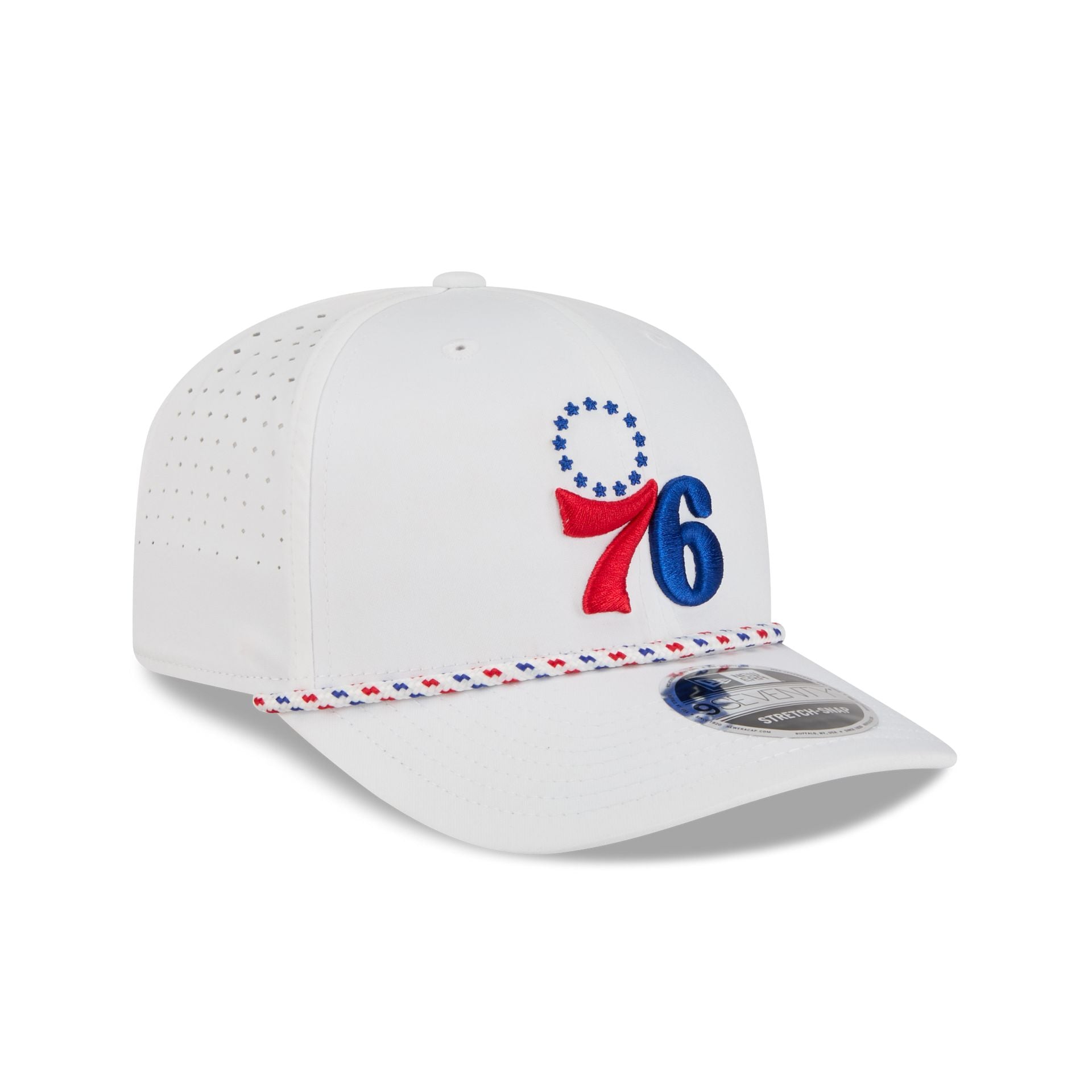 Philadelphia 76ers Optic White Performance Rope 9SEVENTY Stretch-Snap Hat