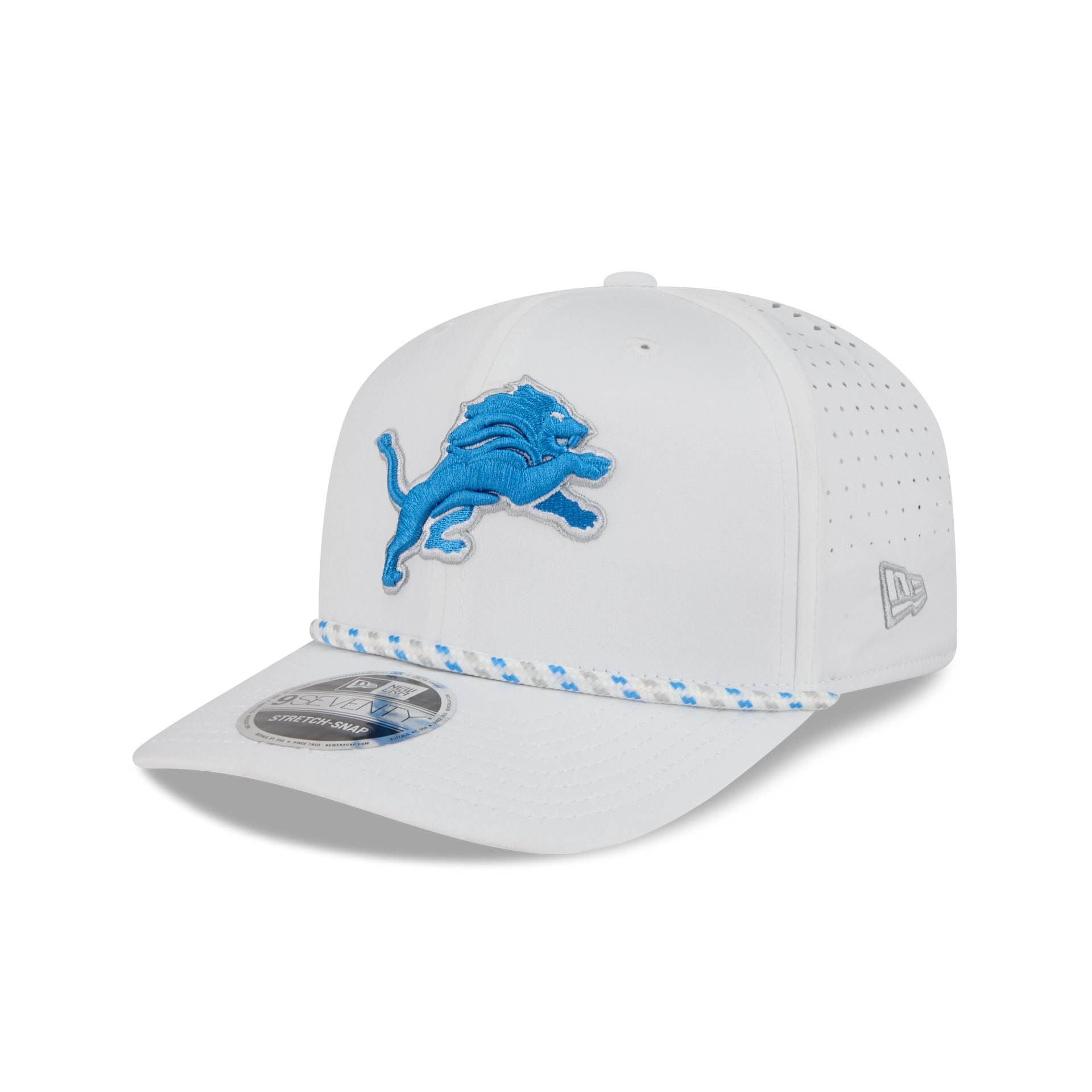 Detroit Lions Optic White Performance Rope 9SEVENTY Stretch-Snap Hat