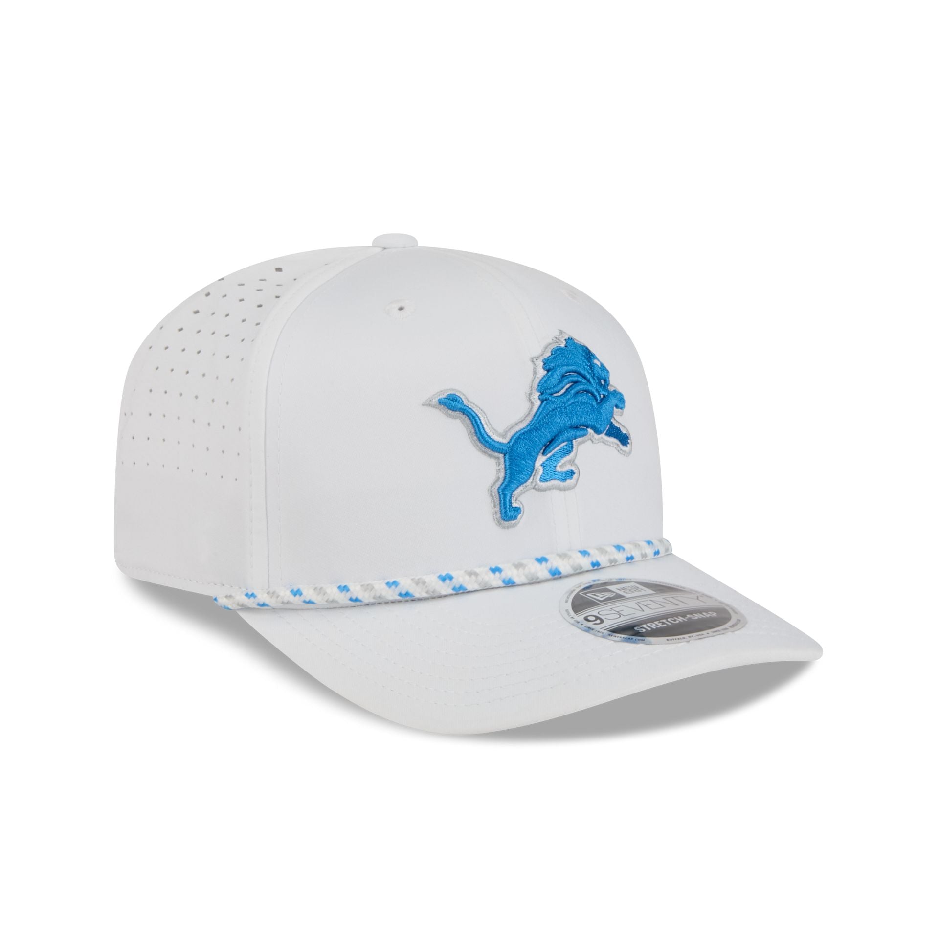 Detroit Lions Optic White Performance Rope 9SEVENTY Stretch-Snap Hat