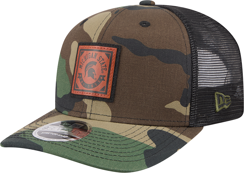 Michigan State Spartans Camo Canvas 9SEVENTY Trucker Hat