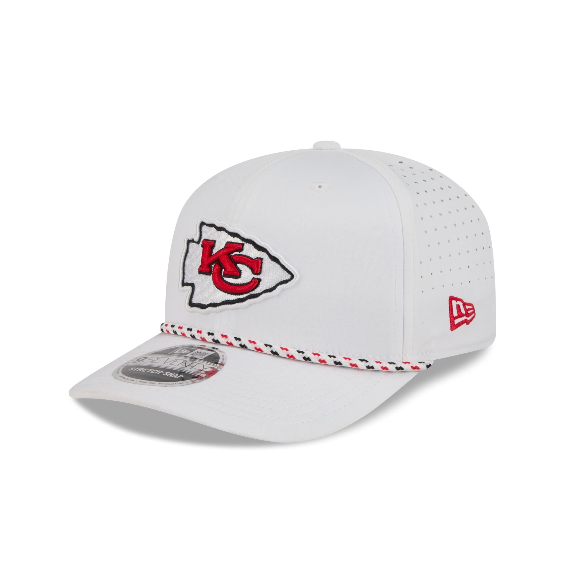 Kans Rope Kansas City Chiefs Optic White Performance Rope 9SEVENTY Stretch-Snap ...