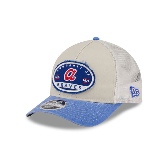 Atlanta Braves Frayed 9FORTY M-Crown A-Frame Trucker Hat - New Era Cap