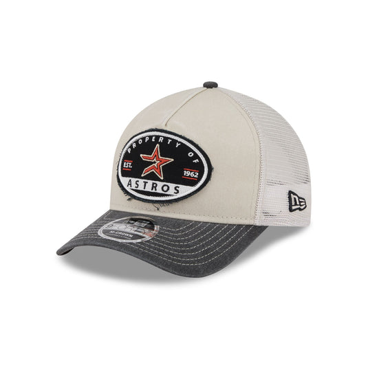 Houston Astros Frayed 9FORTY M-Crown A-Frame Trucker Hat - New Era Cap
