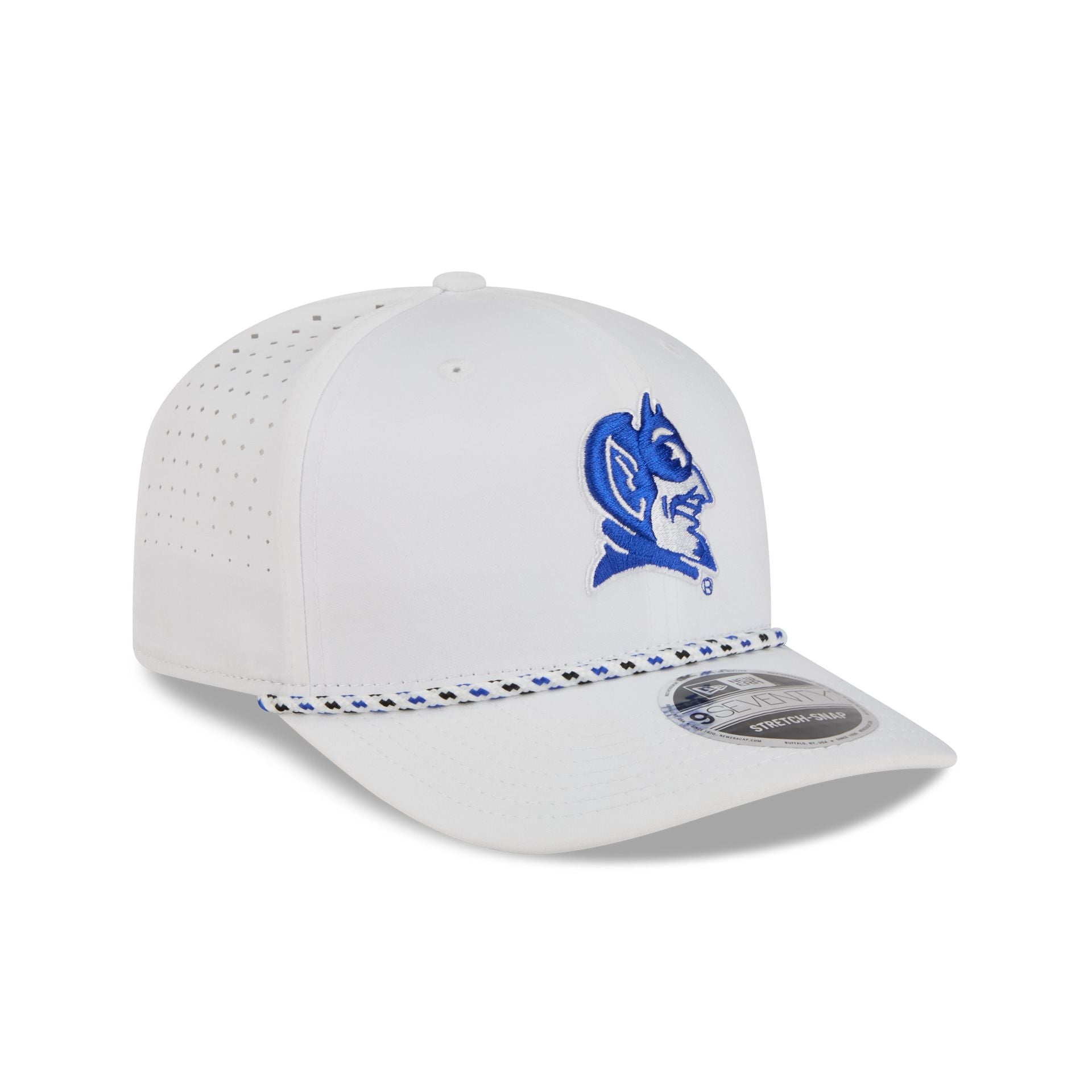 Duke Blue Devils Optic White Performance Rope 9SEVENTY Stretch-Snap Hat