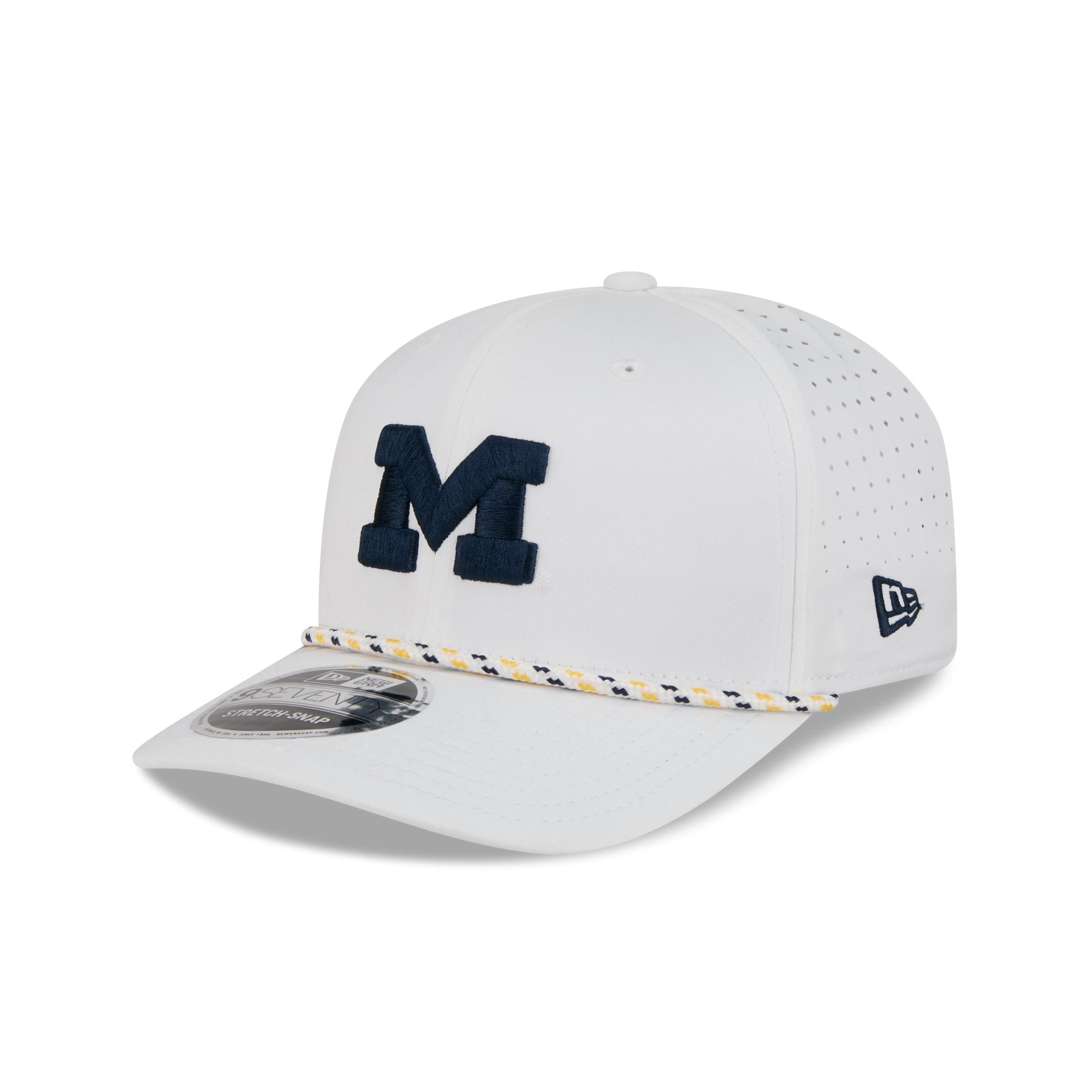 Michigan Wolverines Optic White Performance Rope 9SEVENTY Stretch-Snap Hat