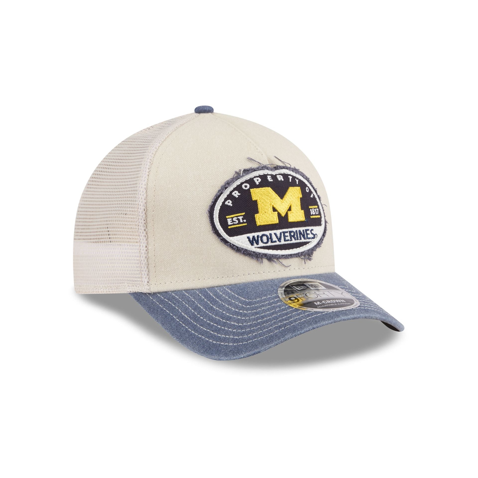 Michigan Wolverines Frayed 9FORTY M-Crown A-Frame Trucker Hat