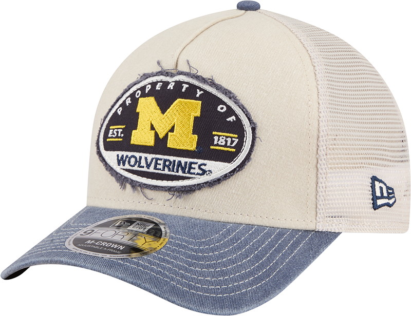 Michigan Wolverines Frayed 9FORTY M-Crown A-Frame Trucker Hat