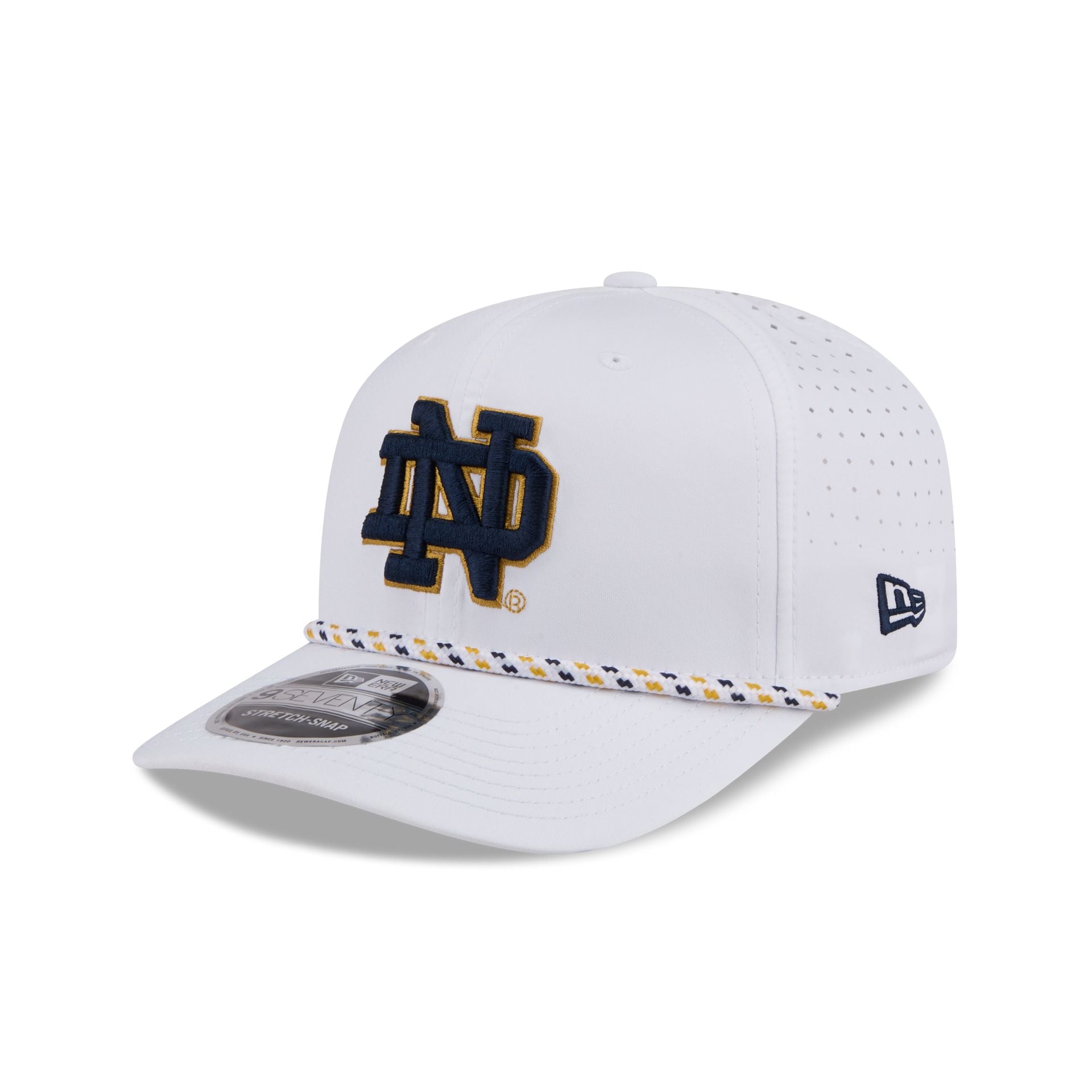 Notre Dame Fighting Irish Optic White Performance Rope 9SEVENTY Stretch-Snap Hat