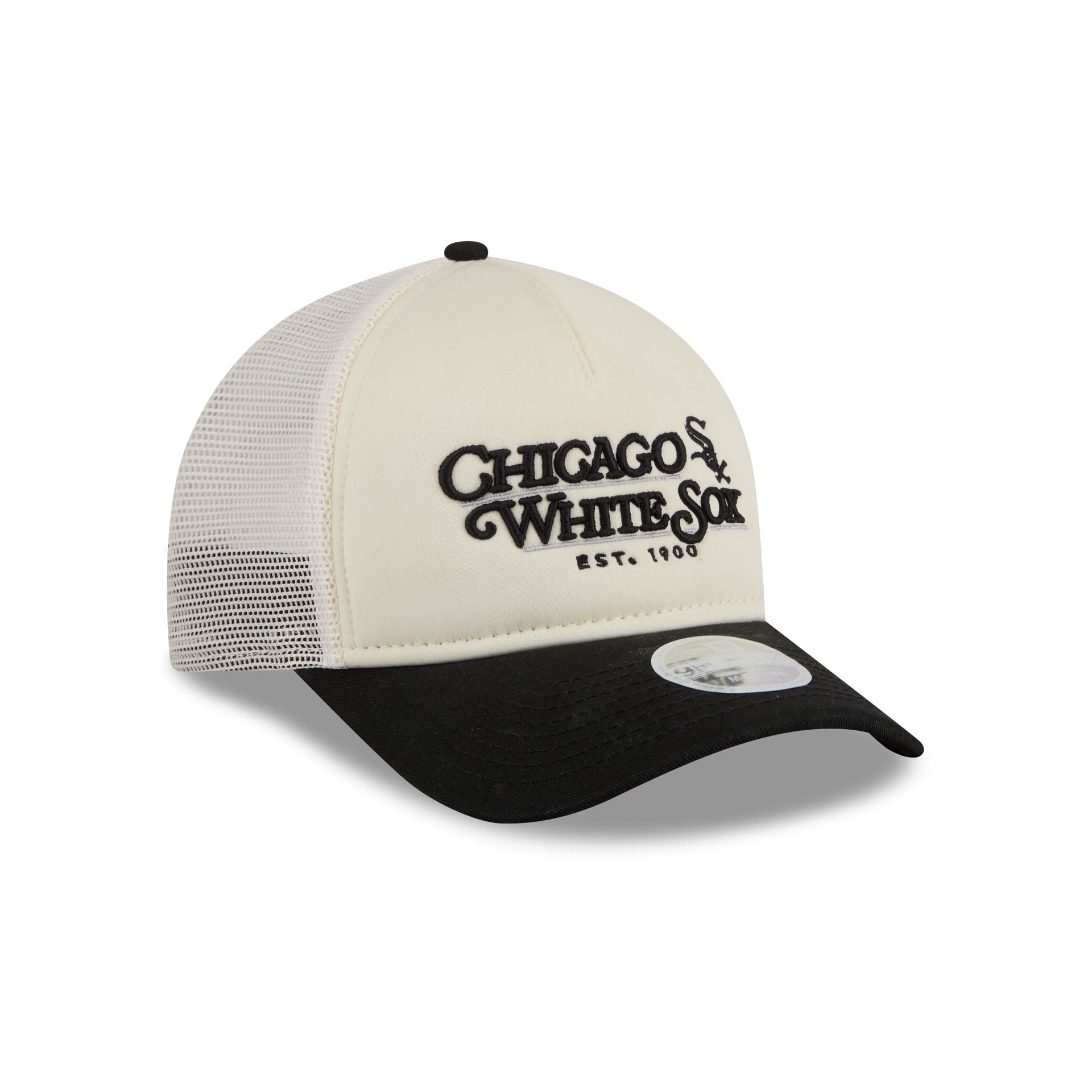 Chicago White Sox Retro Chrome Women's White 9FORTY M-Crown A-Frame Trucker Hat