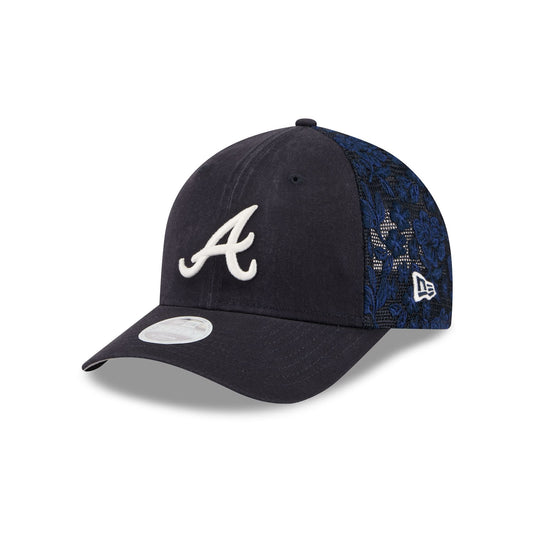 Atlanta Braves Floral Mesh Women's 9FORTY M-Crown Trucker Hat - New Era Cap