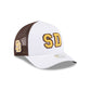 San Diego Padres Optic White Felt Logo Women's 9FORTY M-Crown A-Frame Trucker Hat