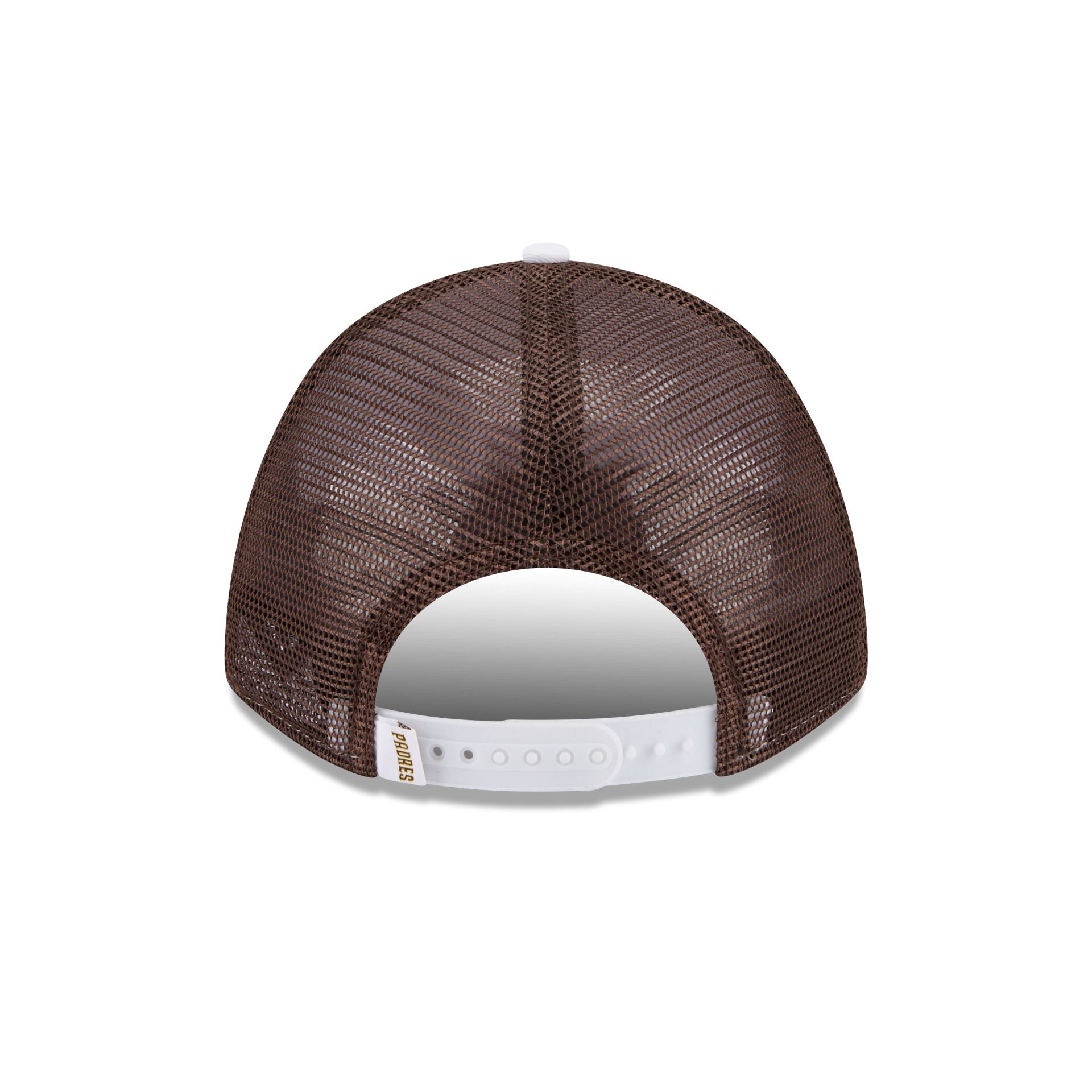 San Diego Padres Optic White Felt Logo Women's 9FORTY M-Crown A-Frame Trucker Hat