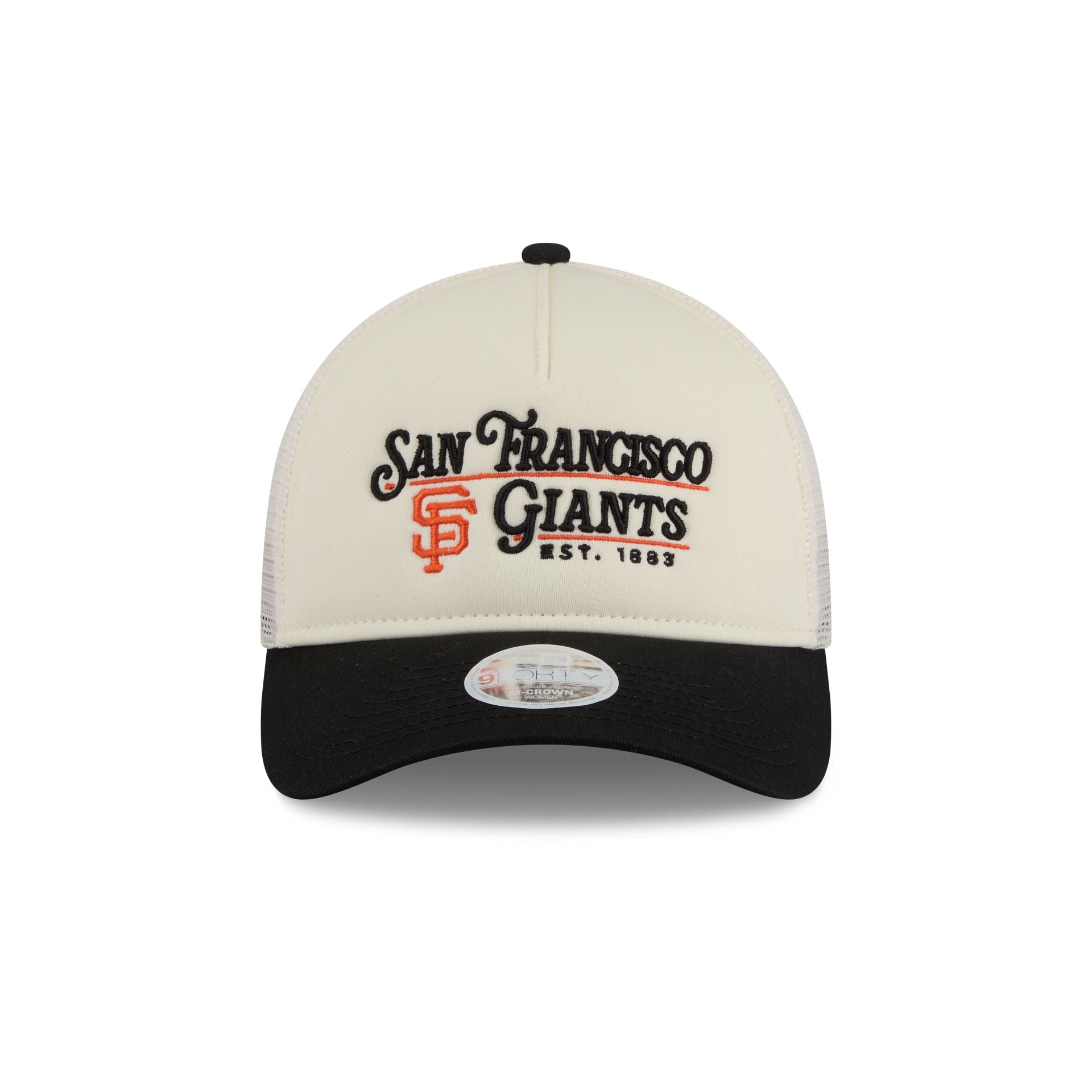 San Francisco Giants Retro Chrome Women's White 9FORTY M-Crown A-Frame Trucker Hat