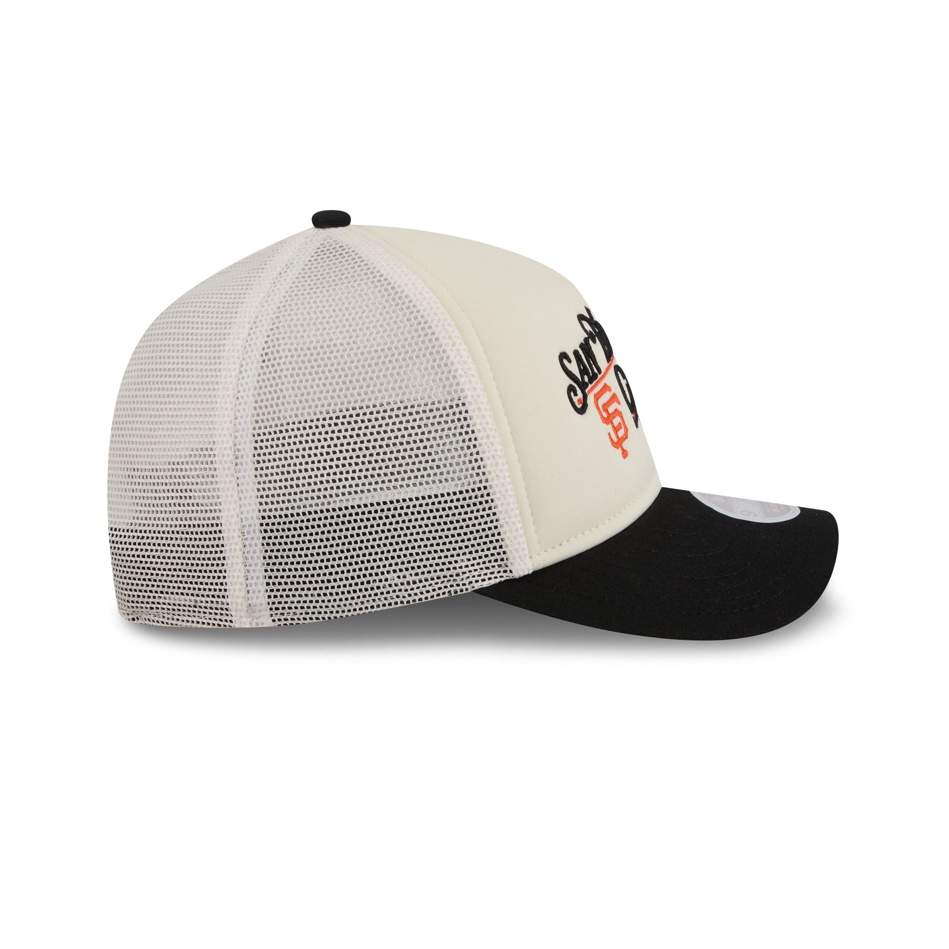 San Francisco Giants Retro Chrome Women's White 9FORTY M-Crown A-Frame Trucker Hat