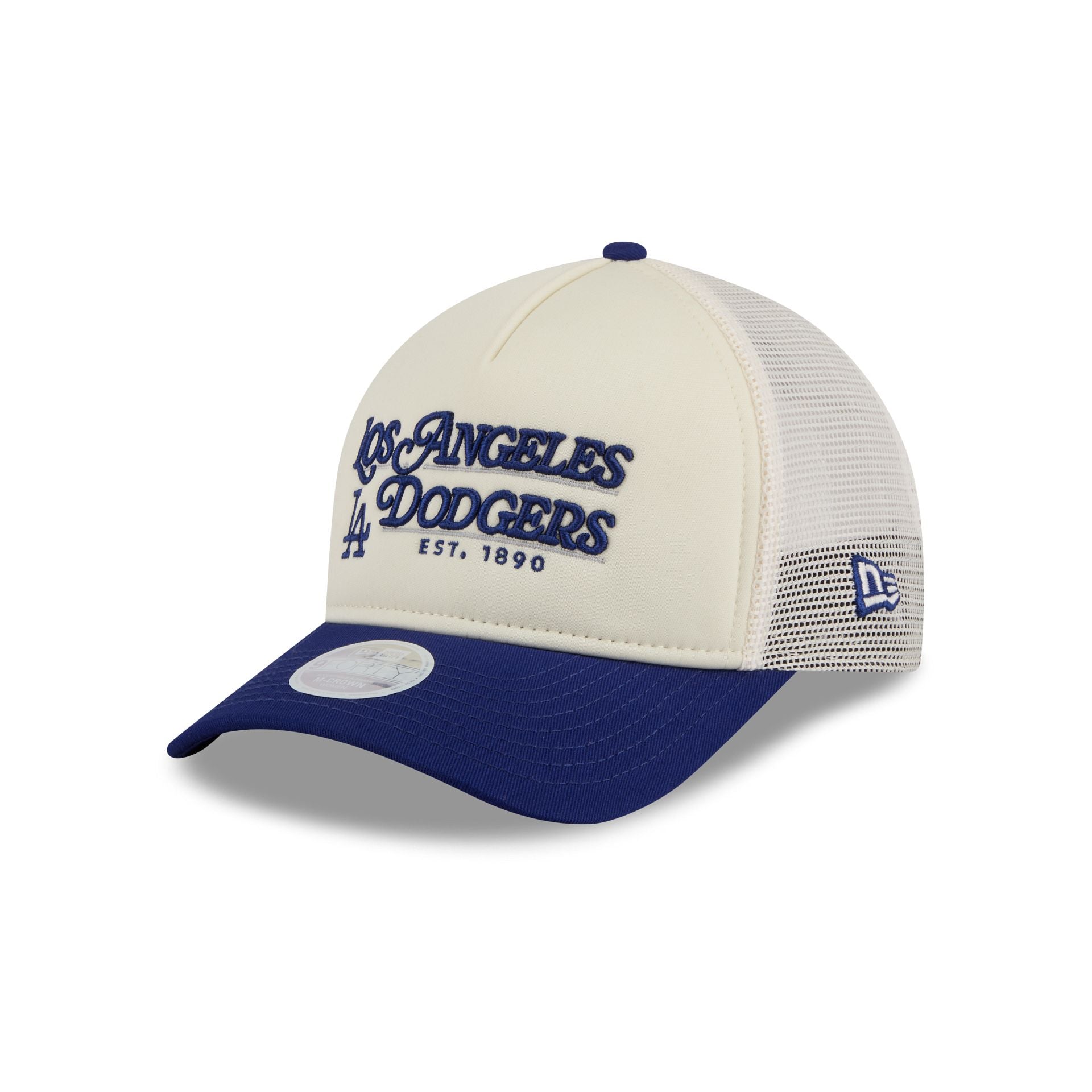 Los Angeles Dodgers Retro Chrome Women's White 9FORTY M-Crown A-Frame Trucker Hat
