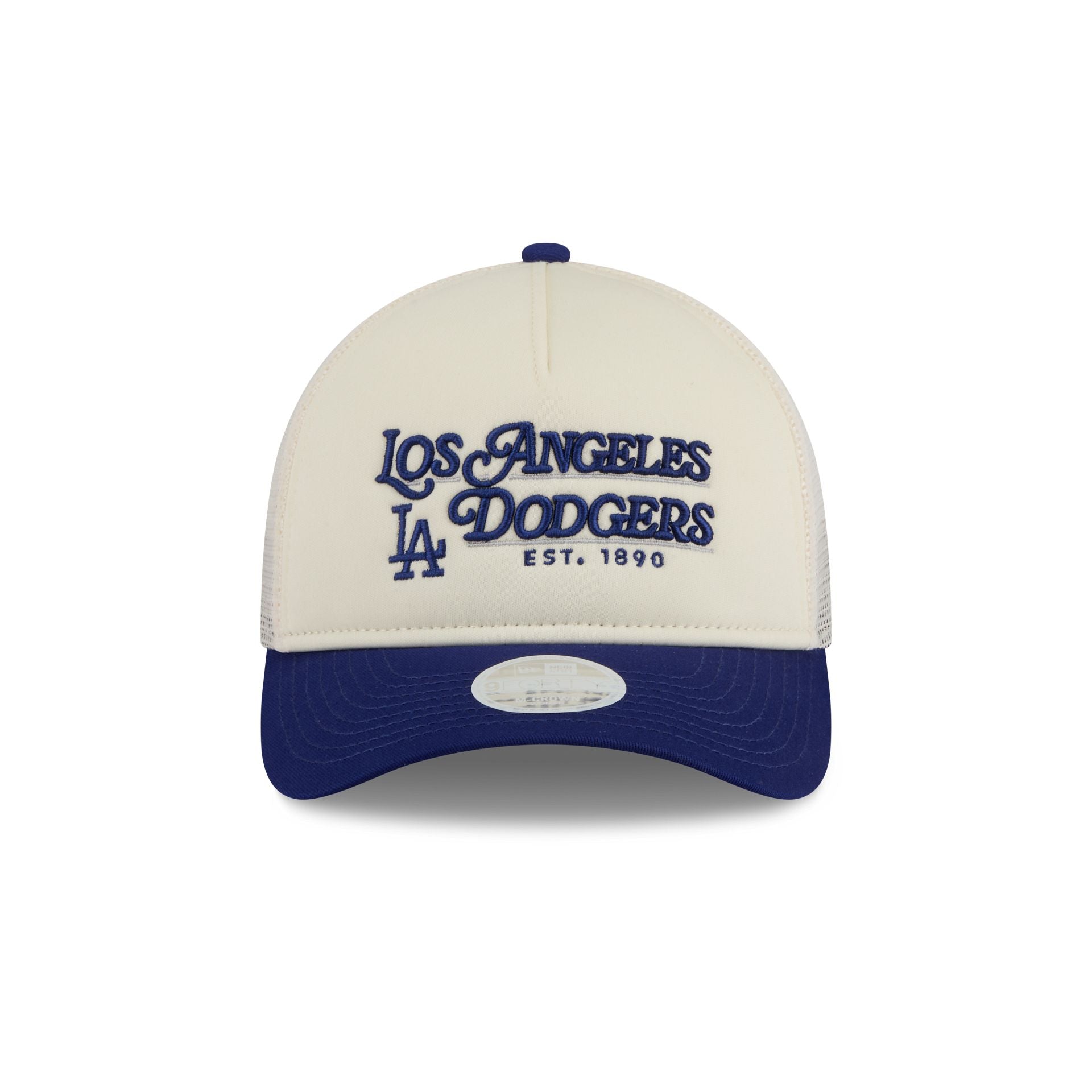 Los Angeles Dodgers Retro Chrome Women's White 9FORTY M-Crown A-Frame Trucker Hat