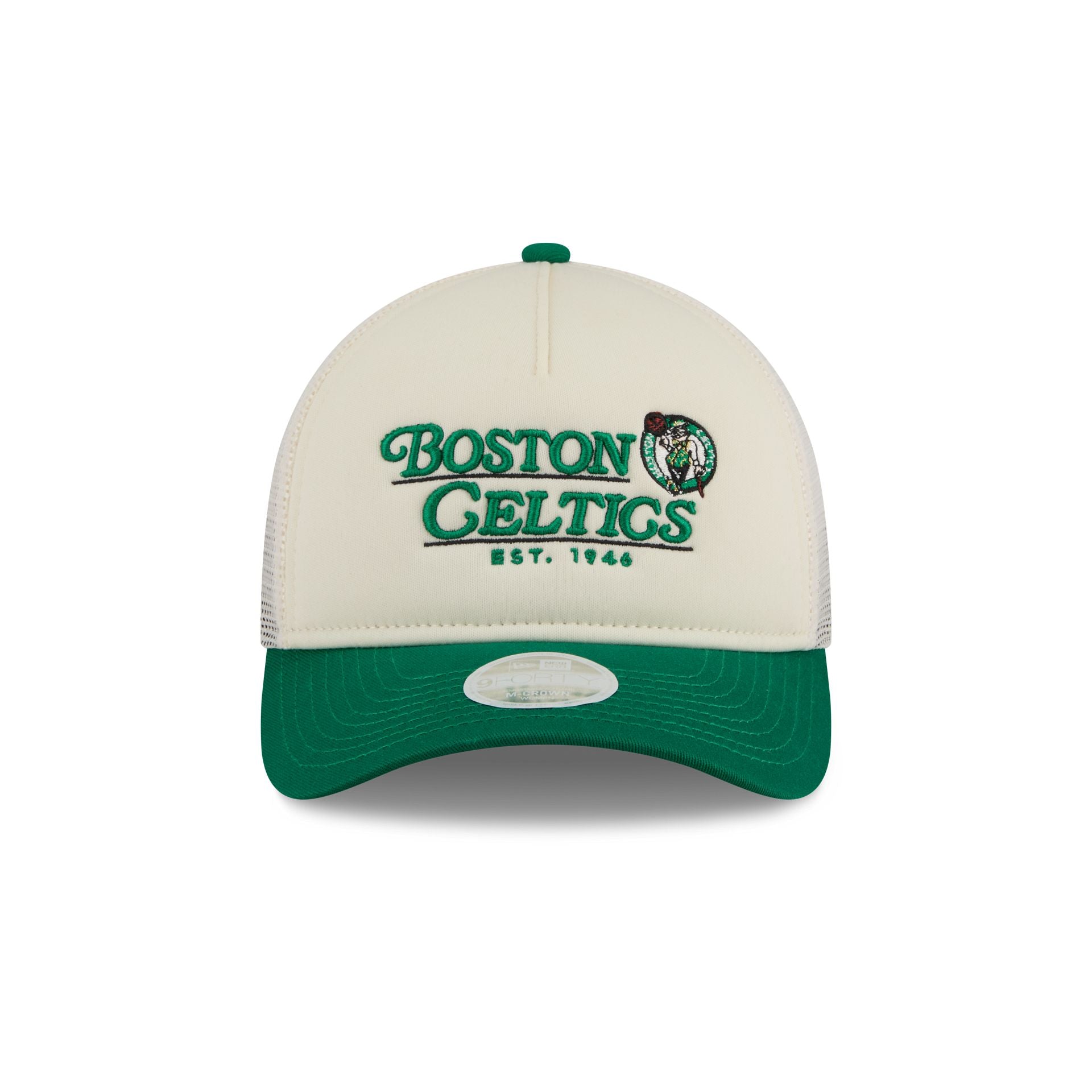 Boston Celtics Retro Chrome Women's White 9FORTY M-Crown A-Frame Trucker Hat