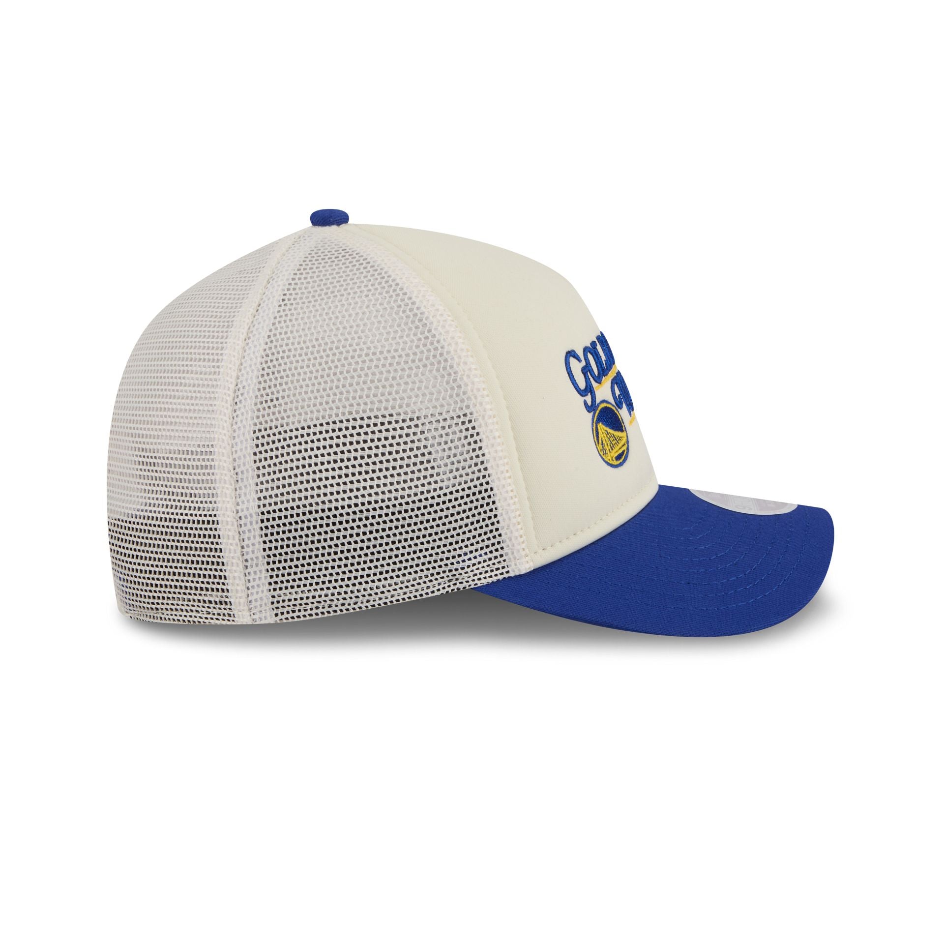 Golden State Warriors Retro Chrome Women's White 9FORTY M-Crown A-Frame Trucker Hat