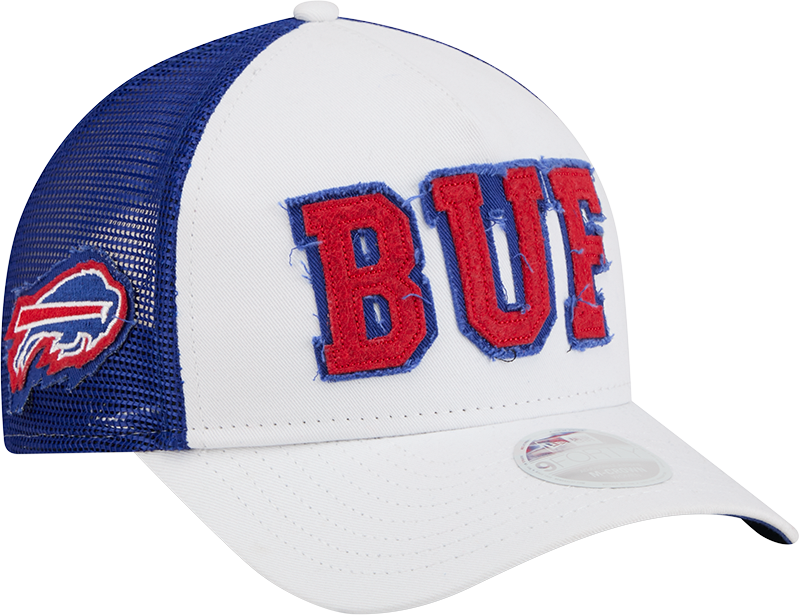 Buffalo Bills Optic White Felt Logo Women's 9FORTY M-Crown A-Frame Trucker Hat