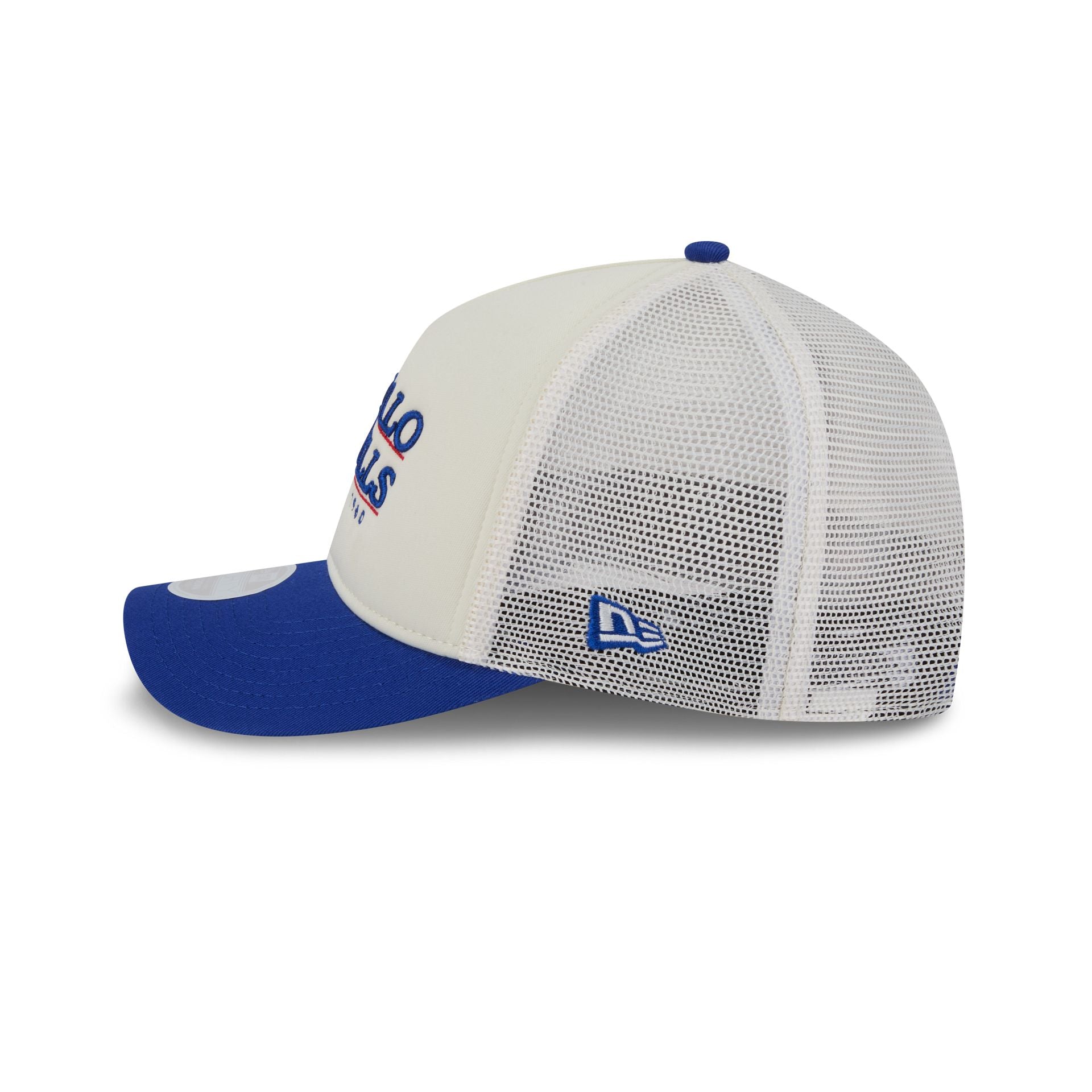 Buffalo Bills Retro Chrome Women's White 9FORTY M-Crown A-Frame Trucker Hat