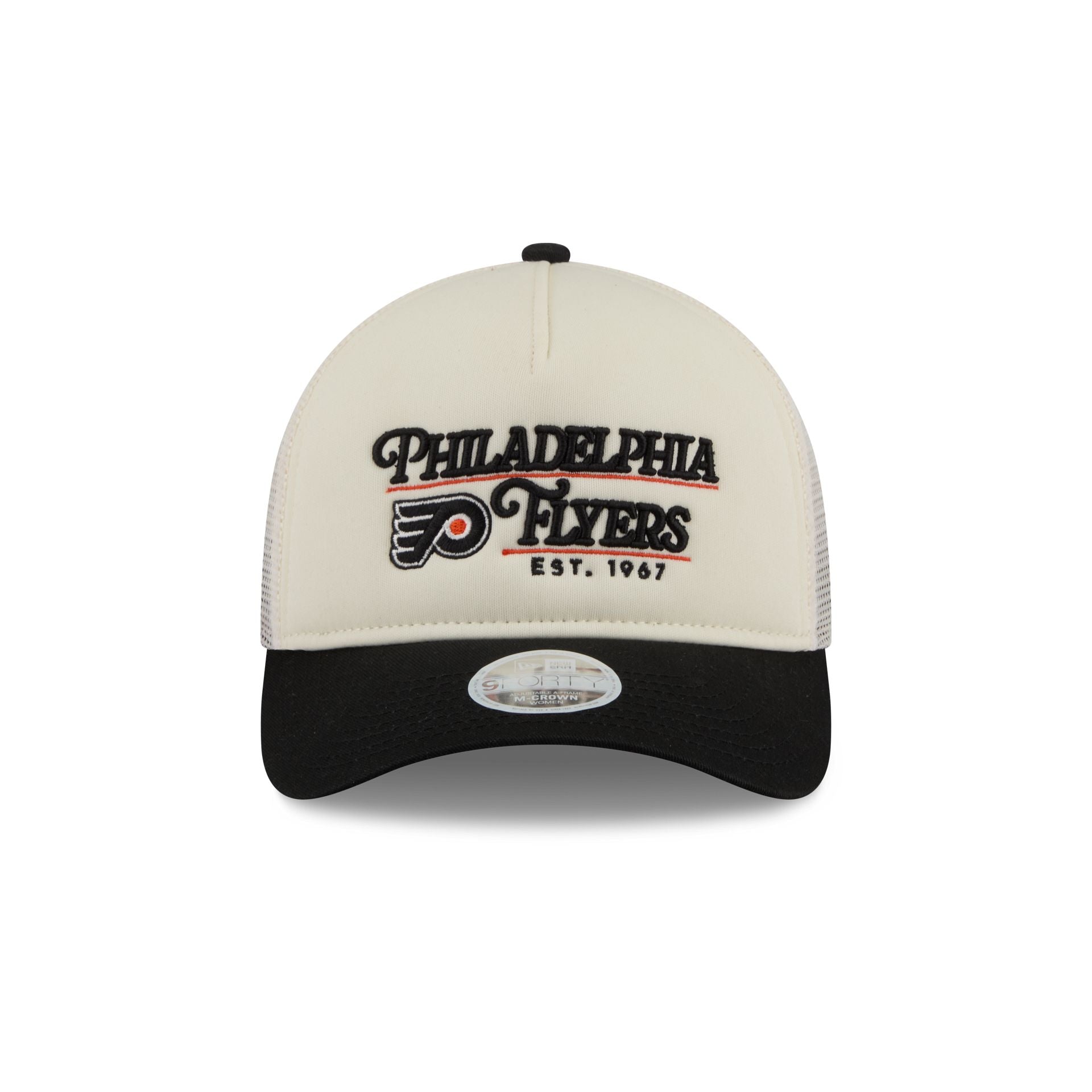 Philadelphia Flyers Retro Chrome Women's White 9FORTY M-Crown A-Frame Trucker Hat