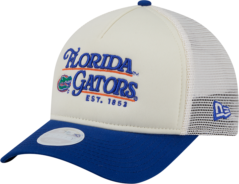 Florida Gators Retro Chrome Women's White 9FORTY M-Crown A-Frame Trucker Hat